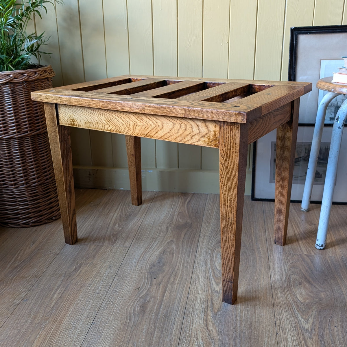 Antique Oak Luggage Stand