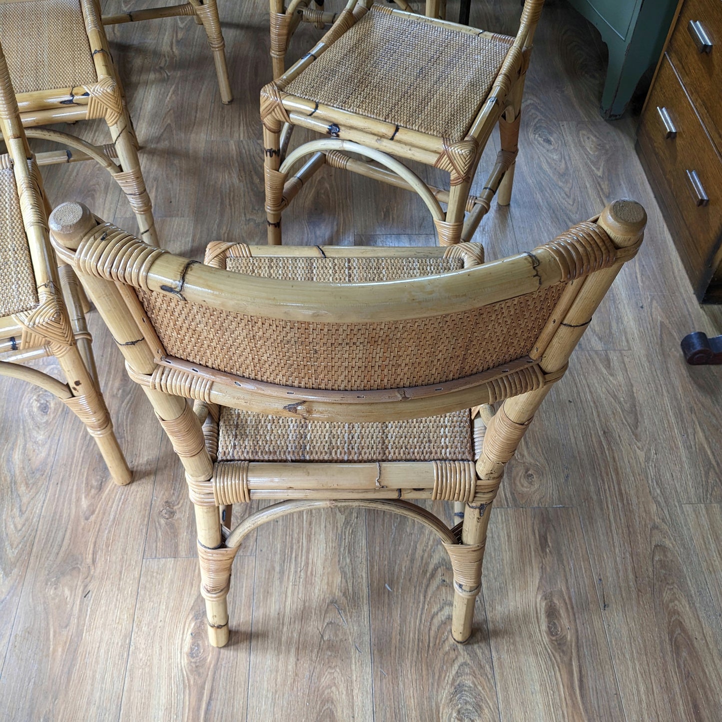 Mid Century Bamboo Dining Chairs