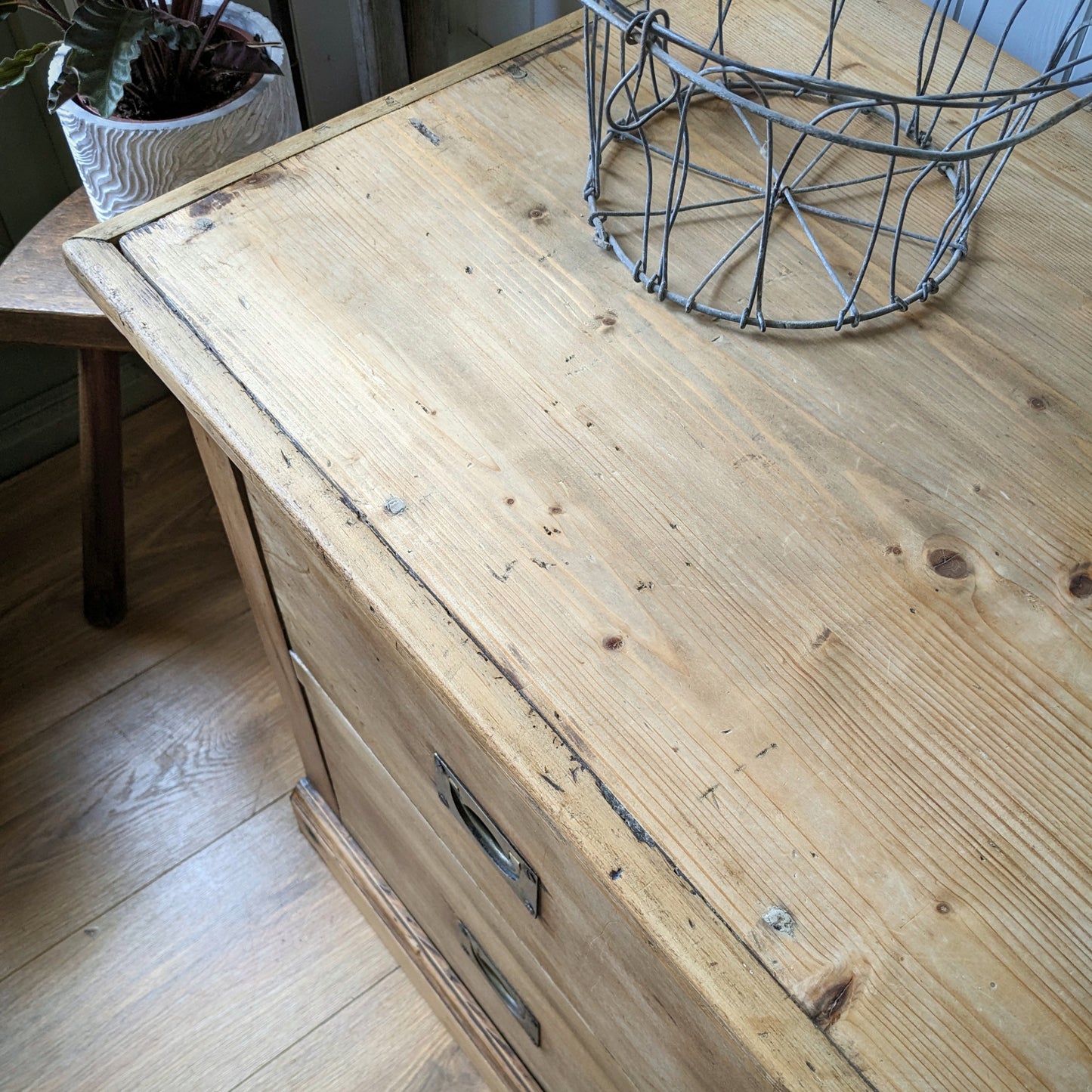 Low Antique Chest of Drawers
