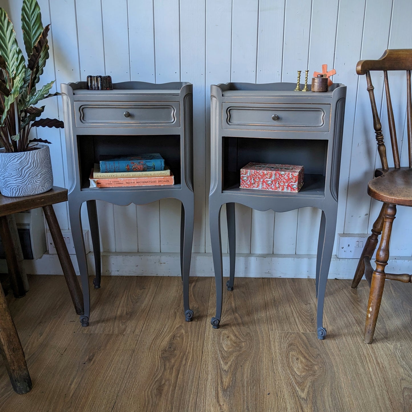 Pair of Painted French Bedside Tables