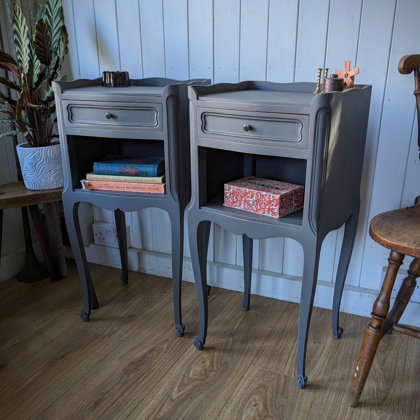 Pair of Painted French Bedside Tables
