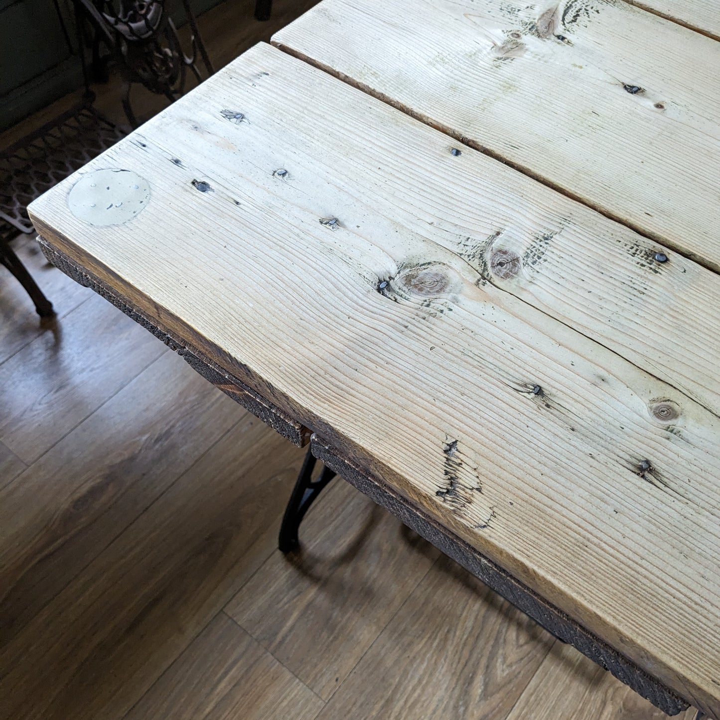 Antique Singer Table with Reclaimed Top