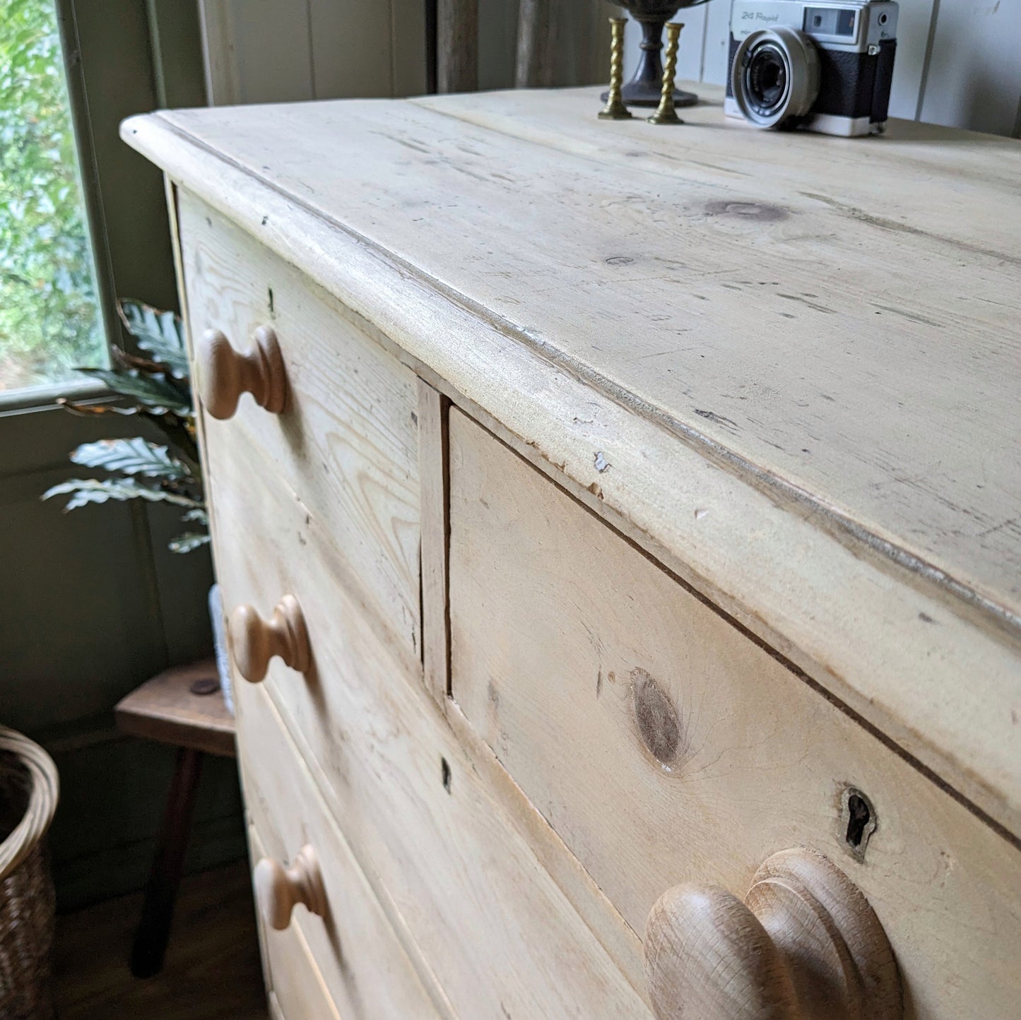 Rustic Pine Victorian Chest of Drawers
