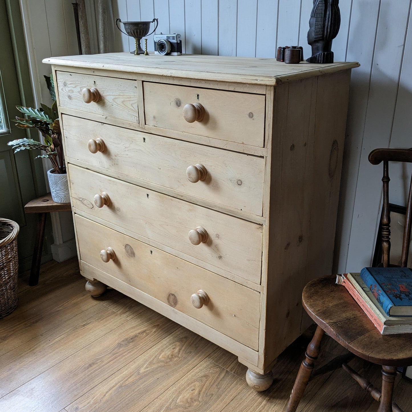 Rustic Pine Victorian Chest of Drawers