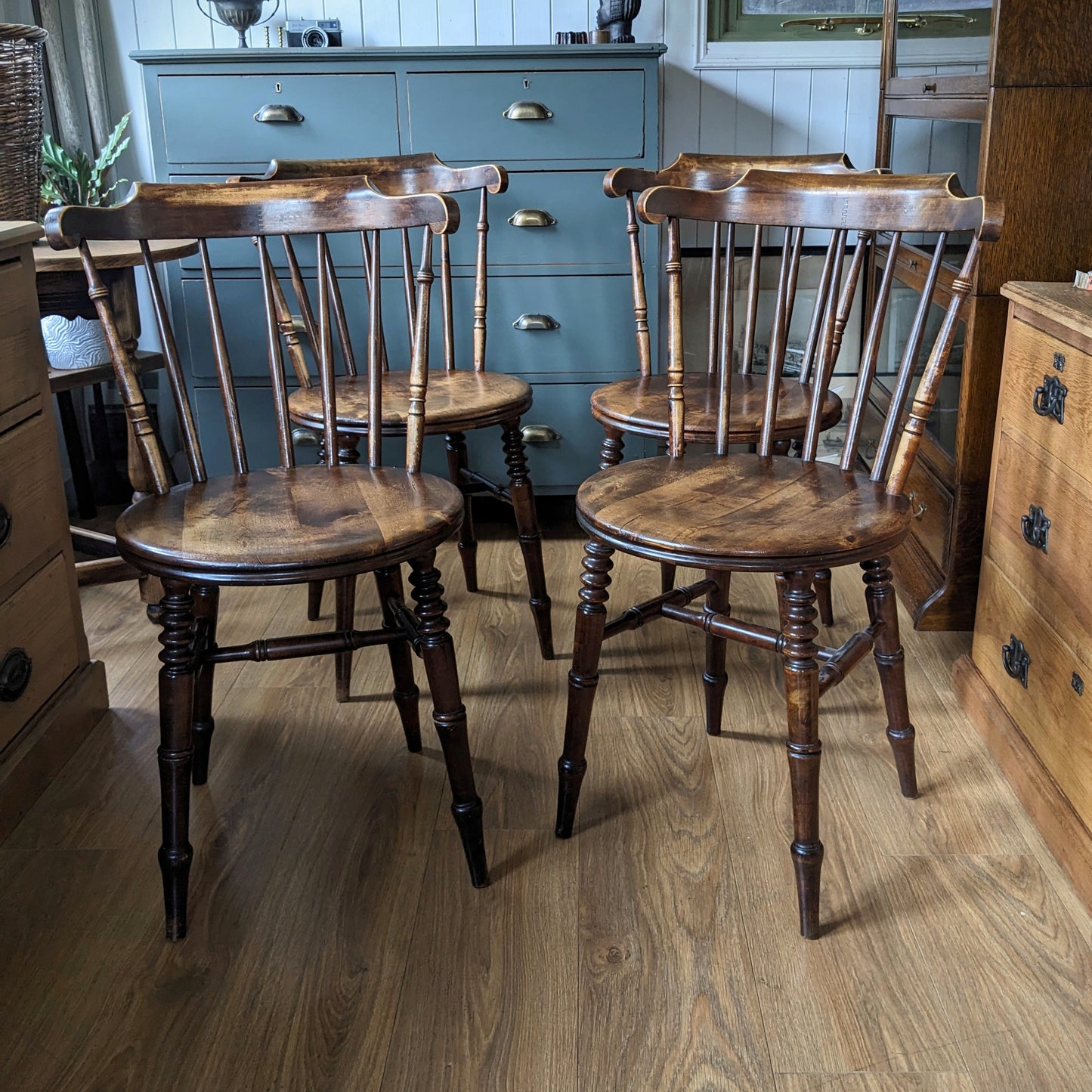 Four Swedish Antique Penny Chairs