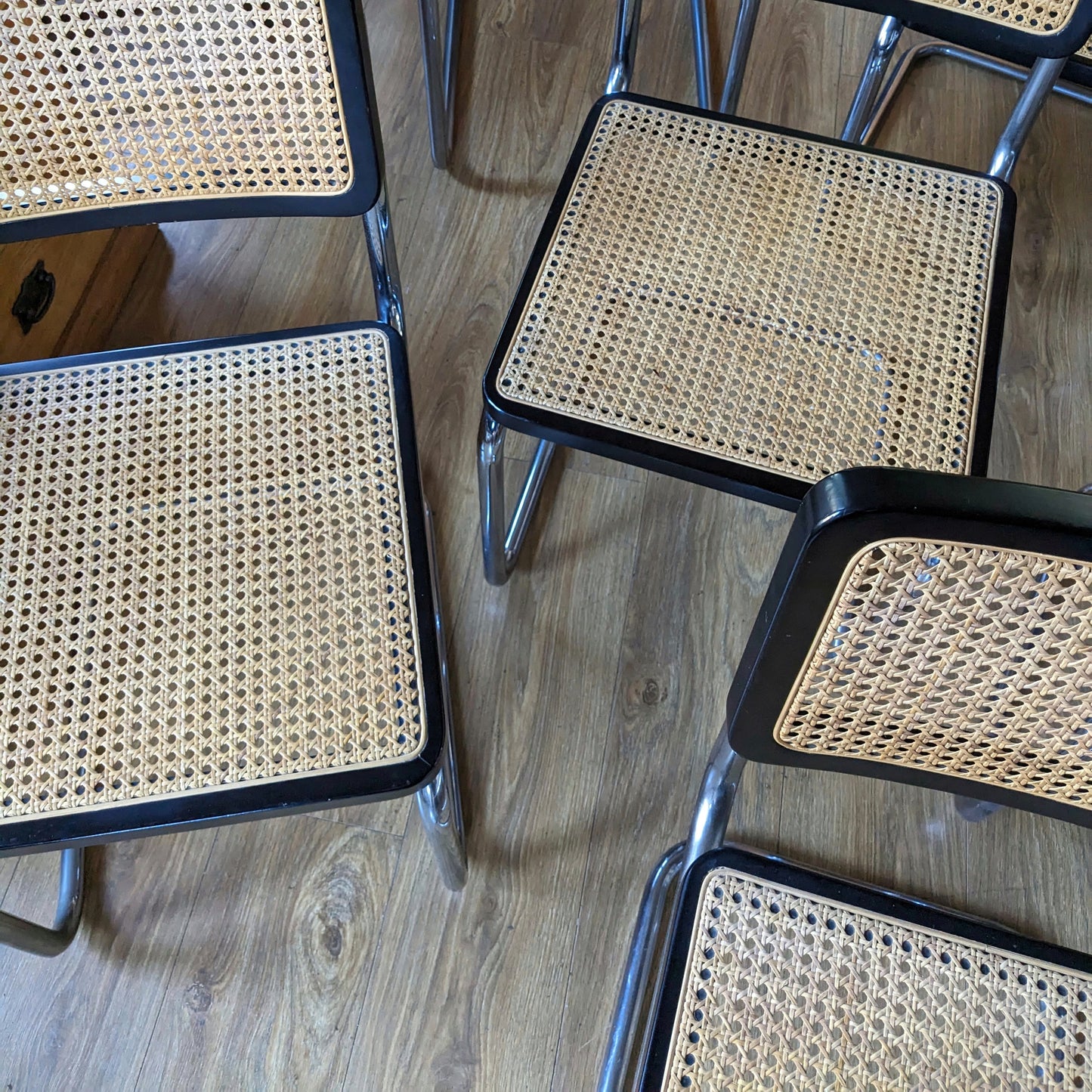 Mid Century Chrome and Rattan Dining Chairs