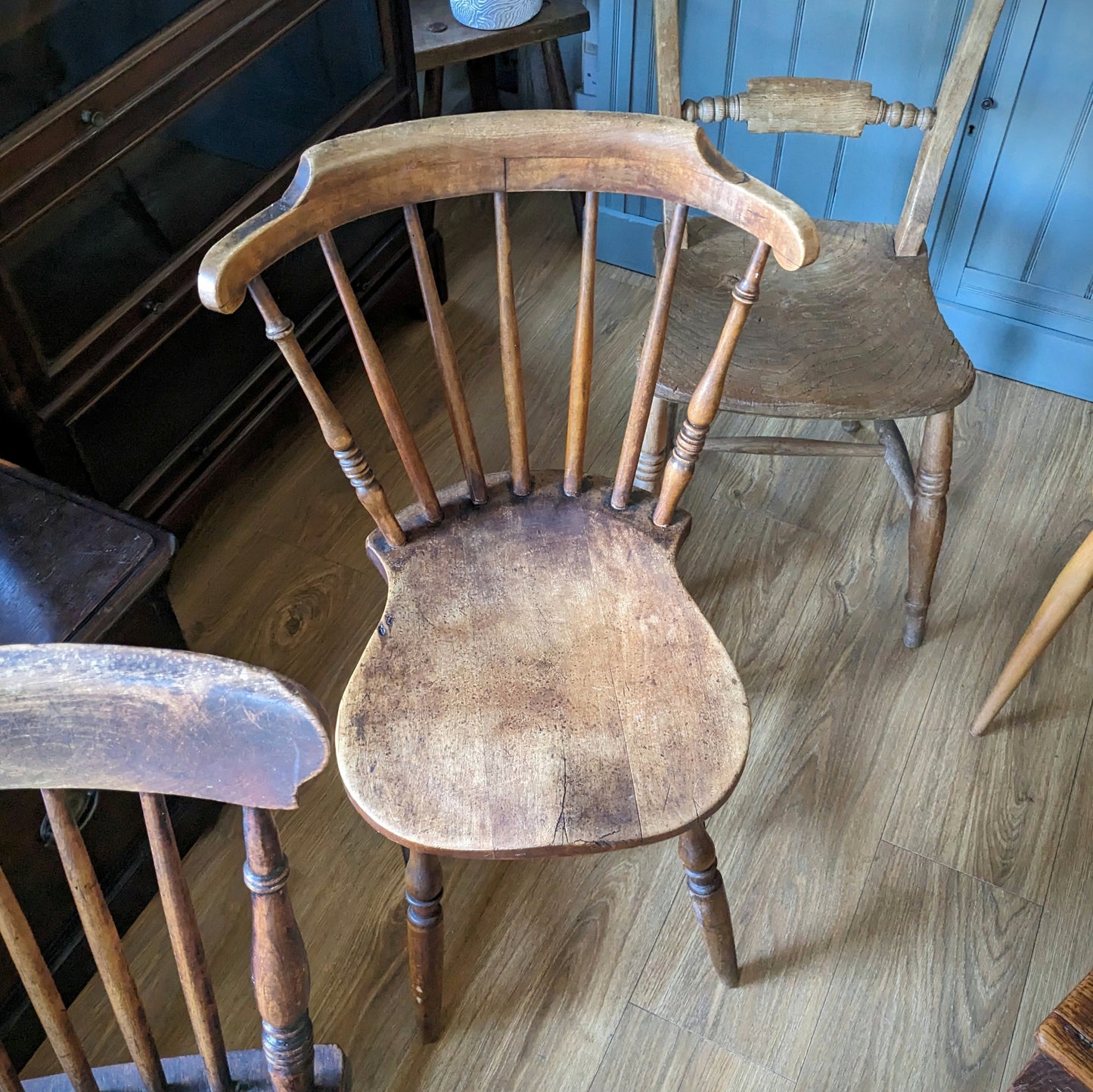 Set of Six Mix and Match Antique Dining Chairs