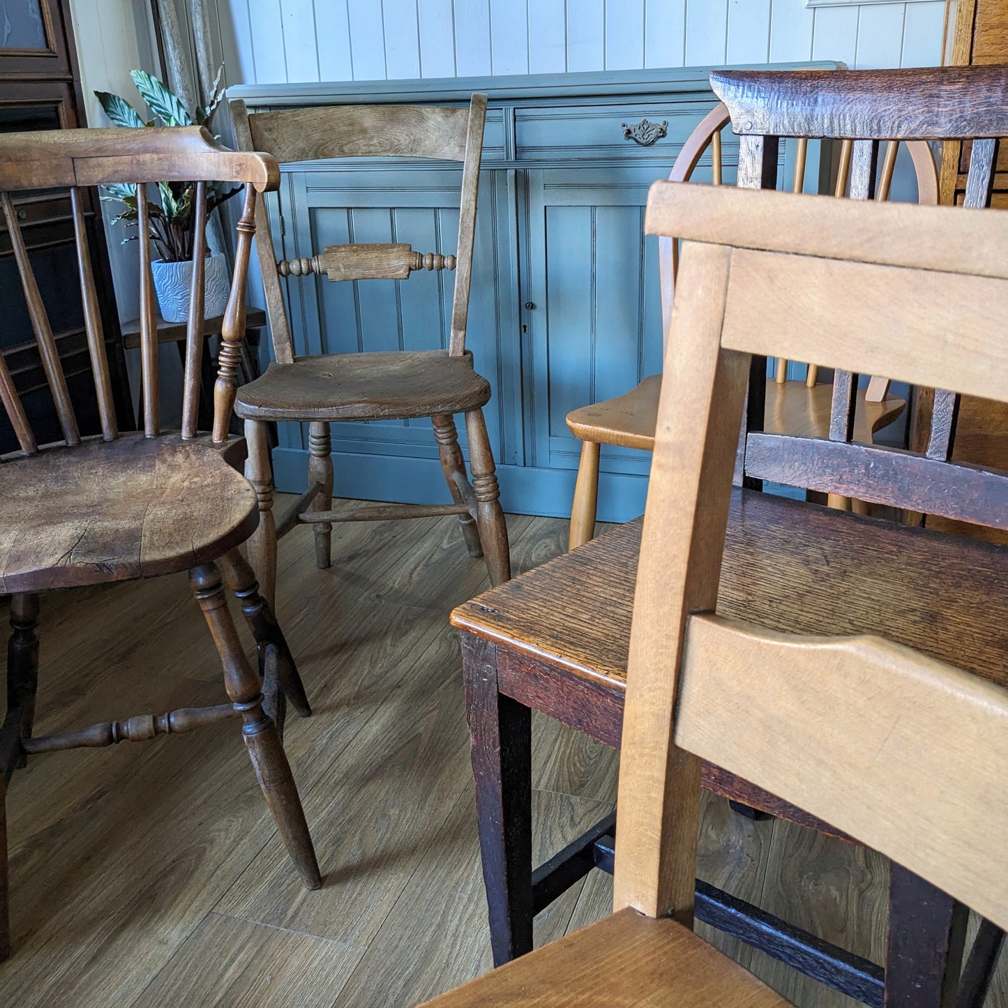 Set of Six Mix and Match Antique Dining Chairs
