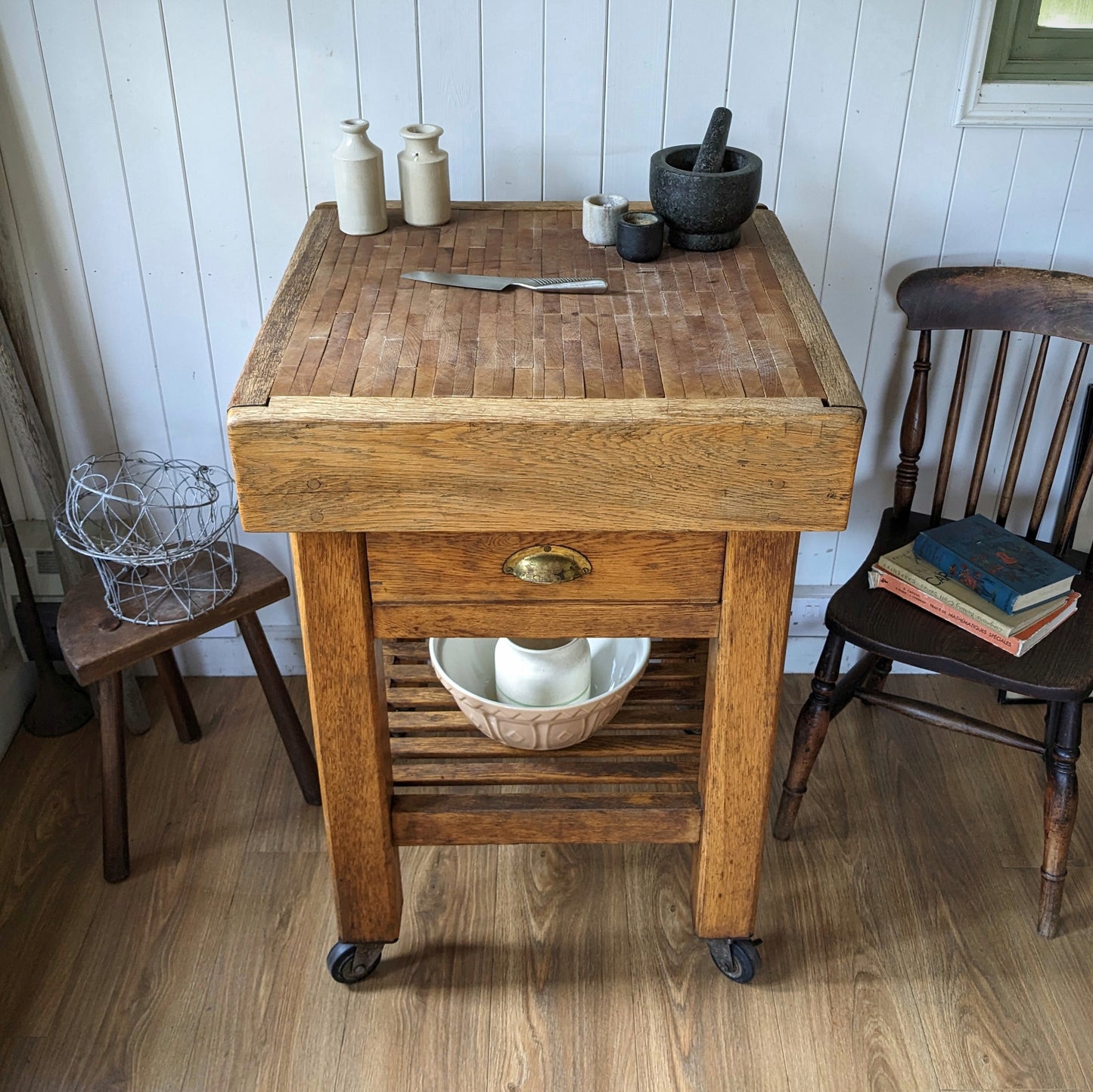 Vintage Butchers Block Kitchen Island