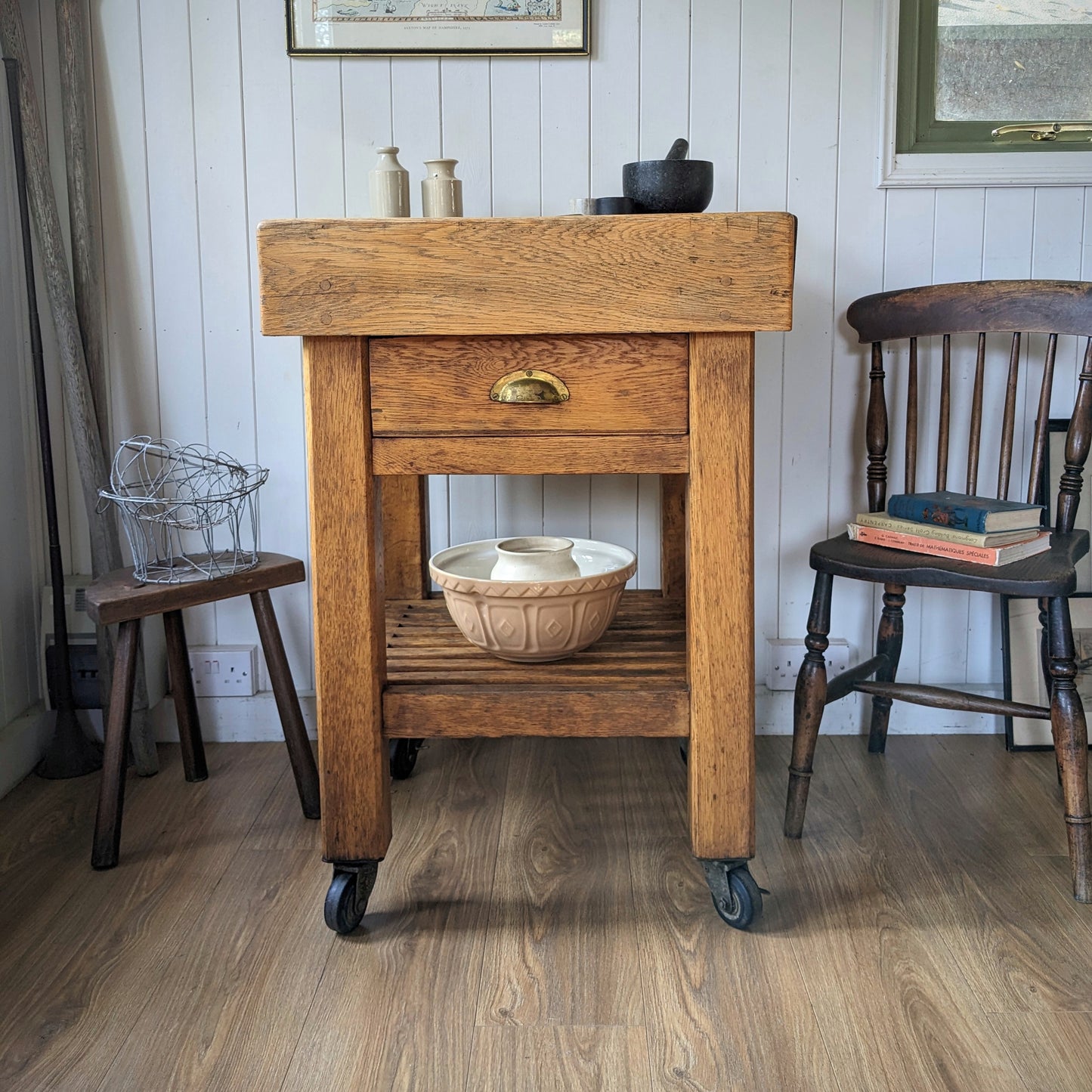 Vintage Butchers Block Kitchen Island