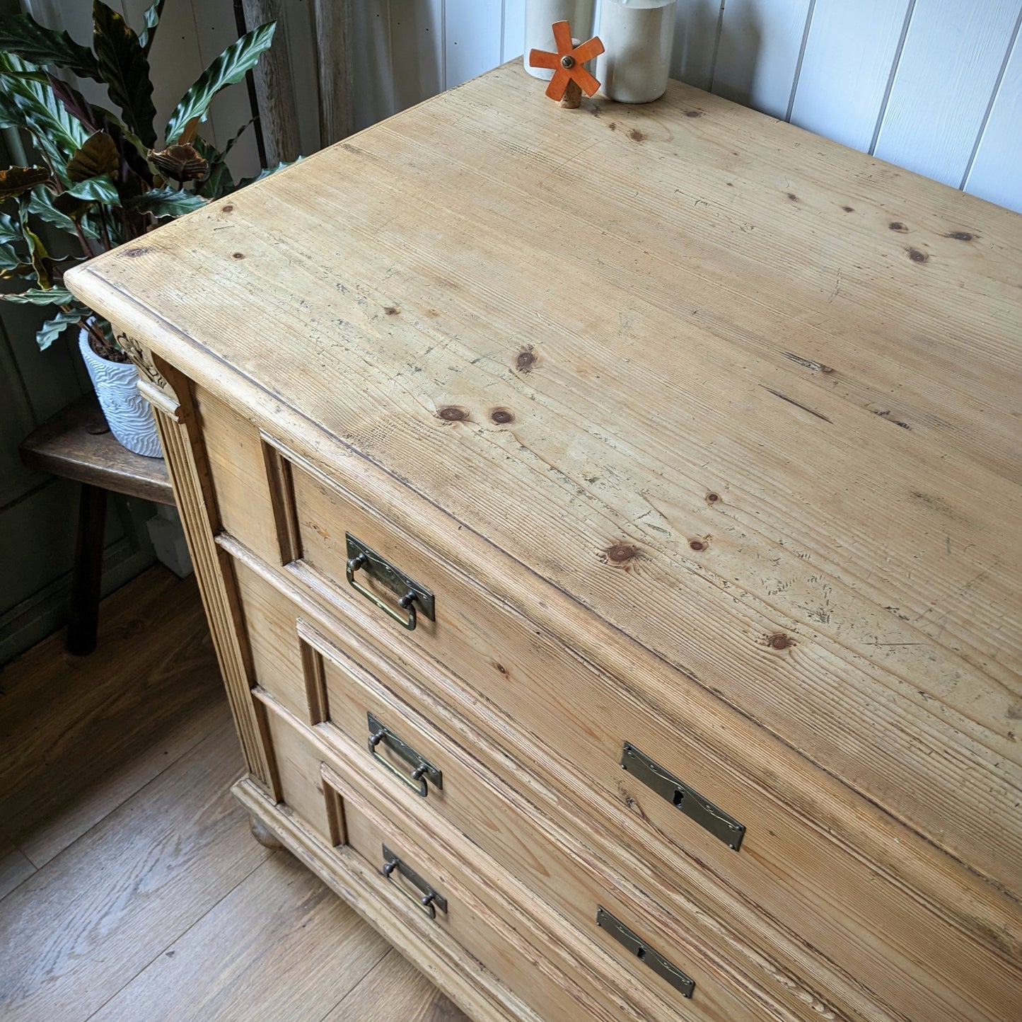 Antique Dutch Pine Chest of Drawers