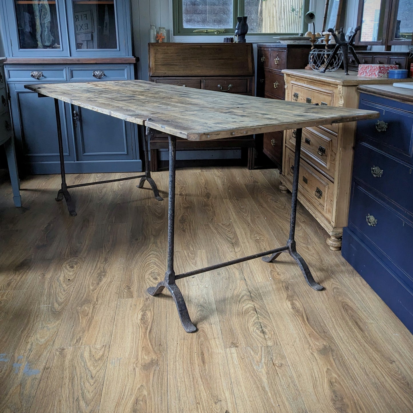 Large Antique Trestle Table