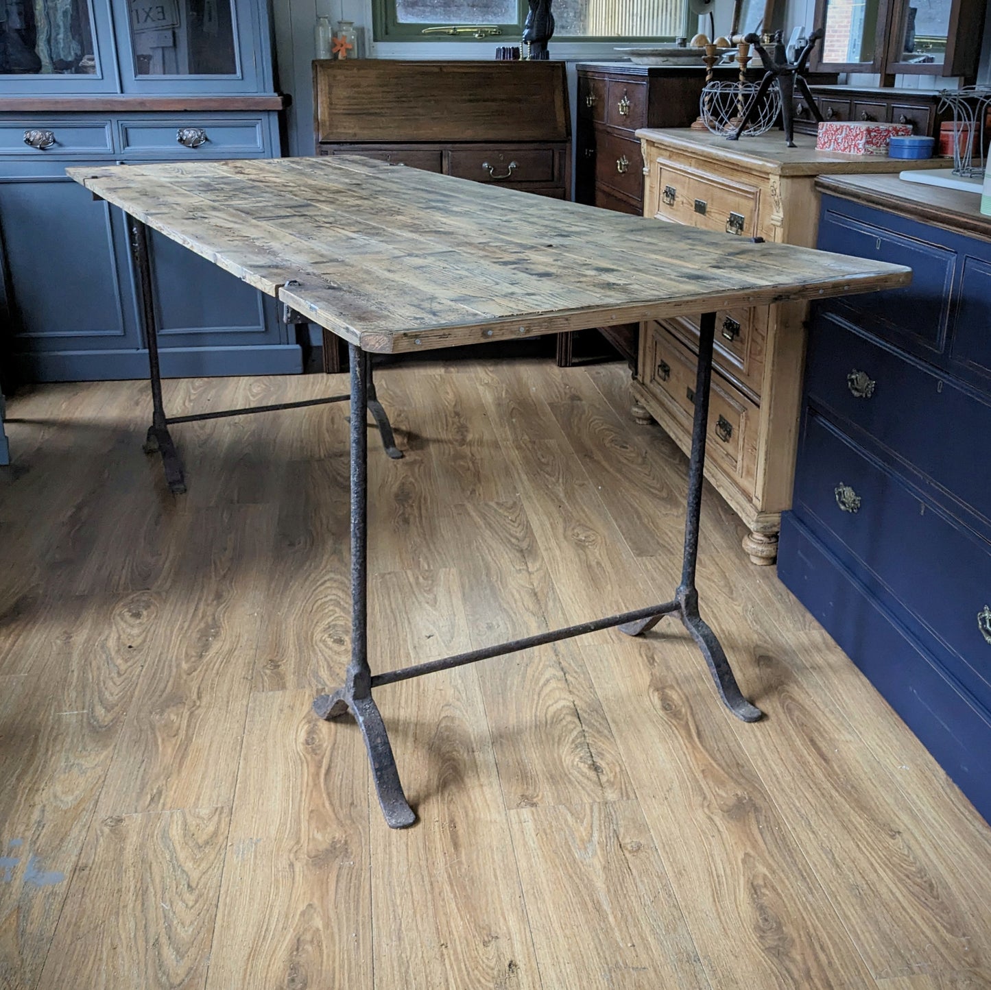 Large Antique Trestle Table