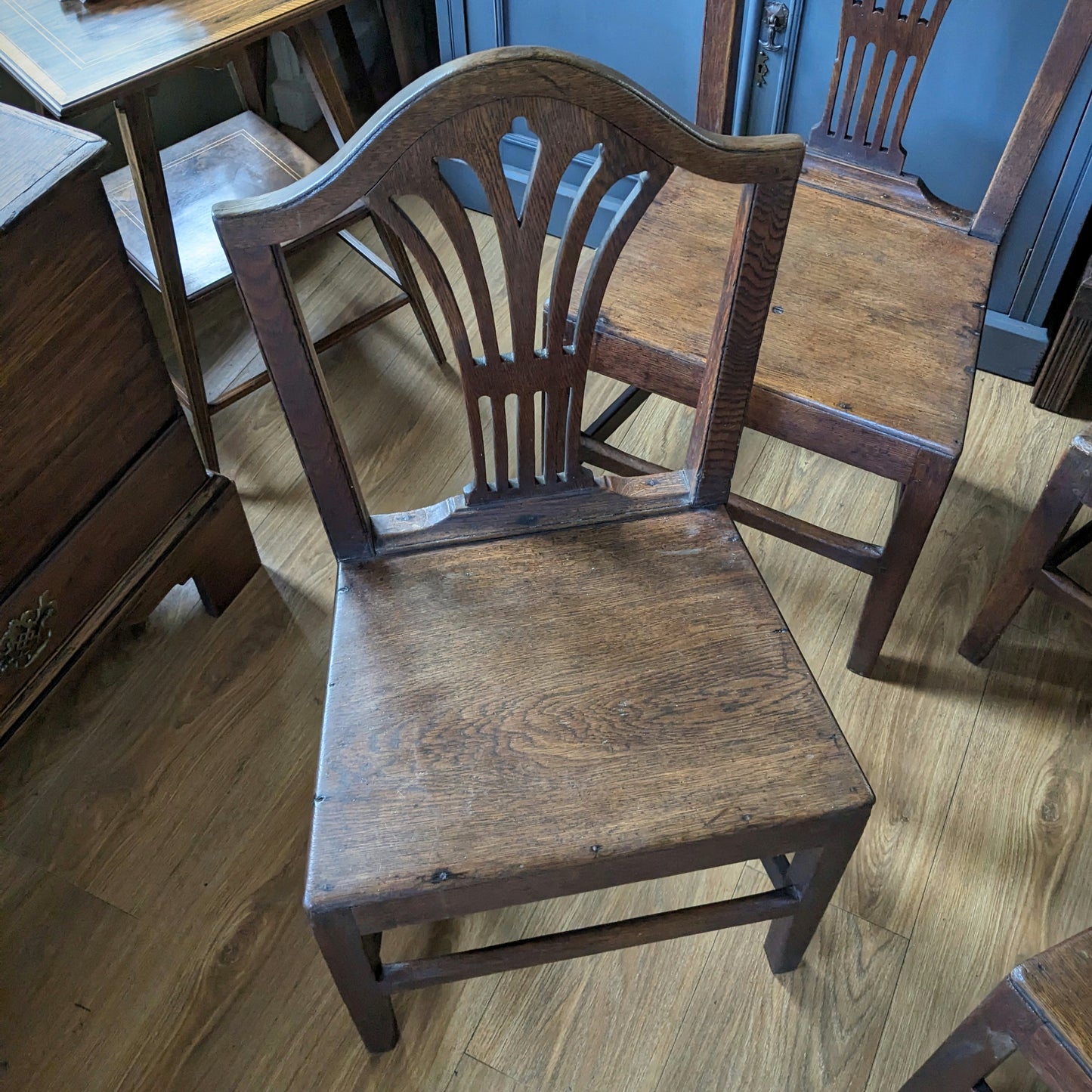 Four Georgian Oak Country Chairs