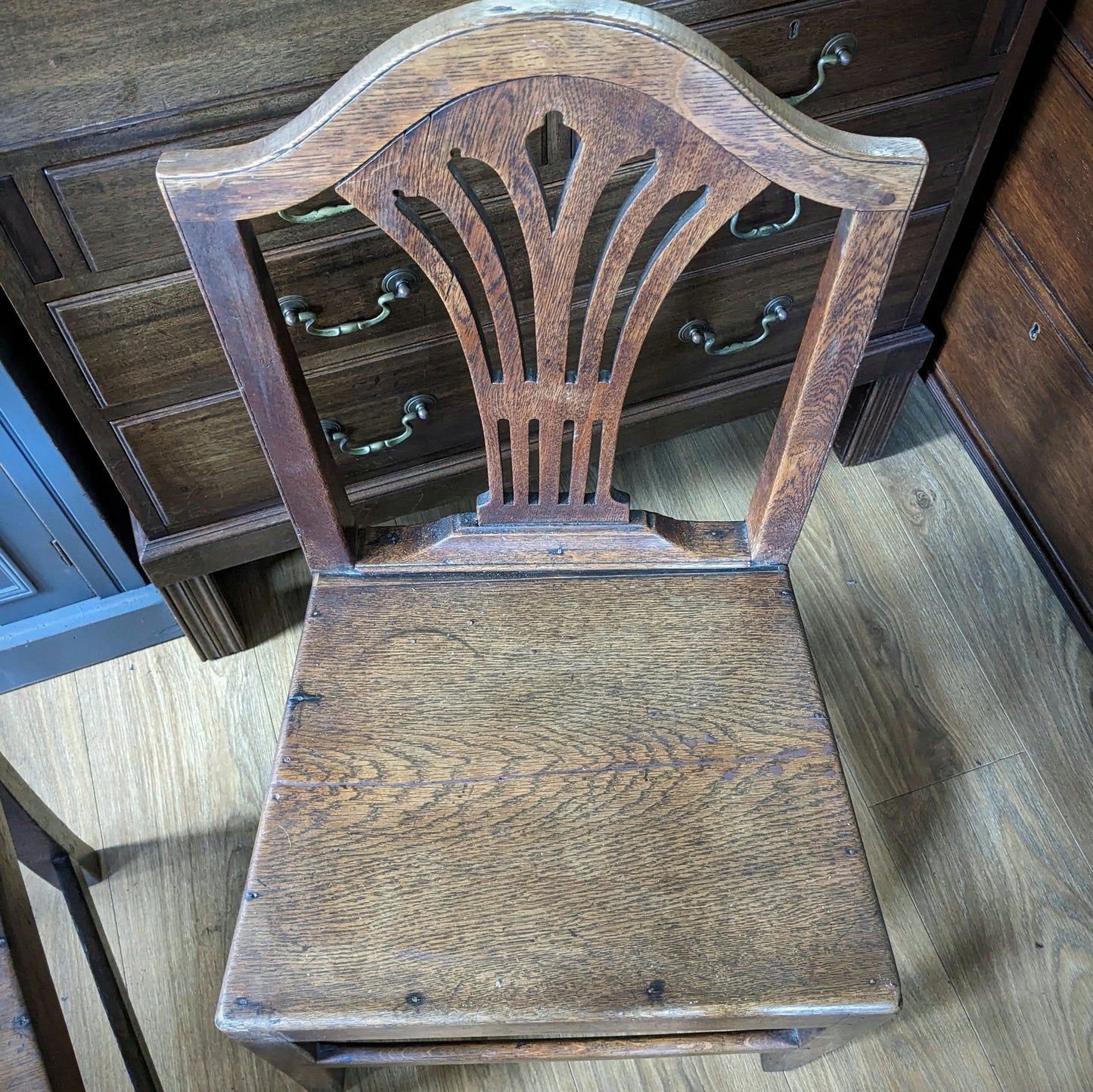 Four Georgian Oak Country Chairs