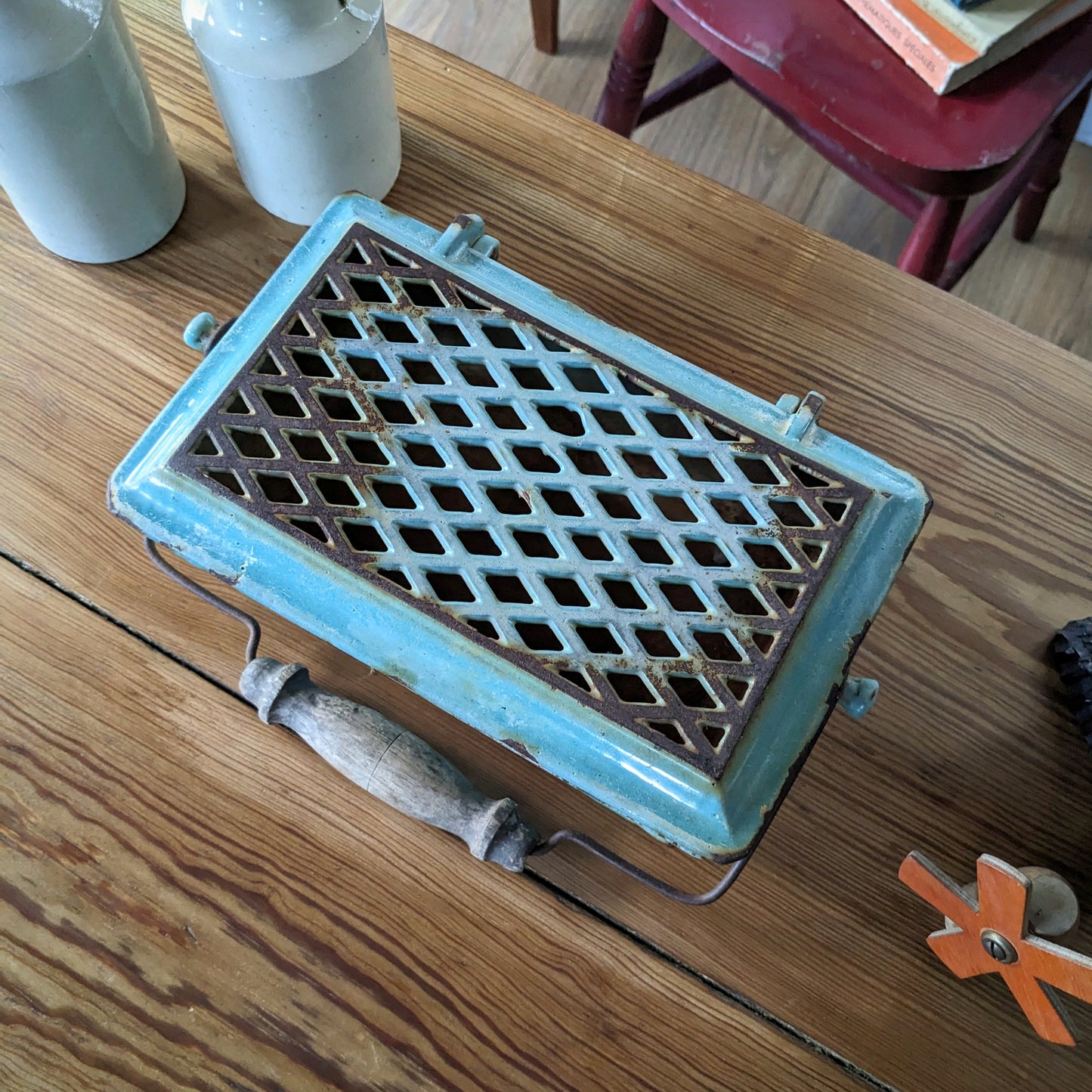 Antique French Enamel Foot Warmer