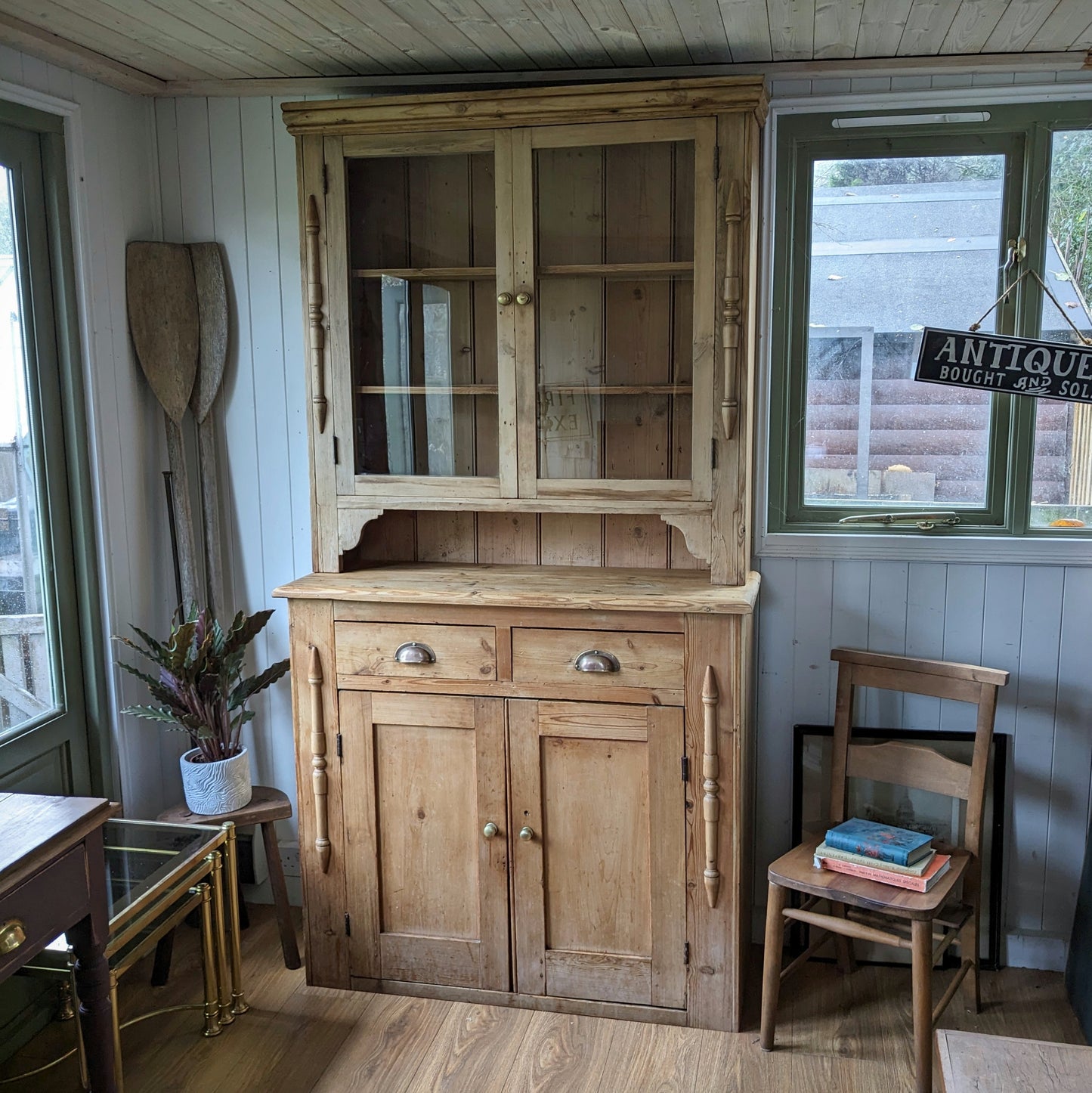 Victorian Pine Glazed Dresser