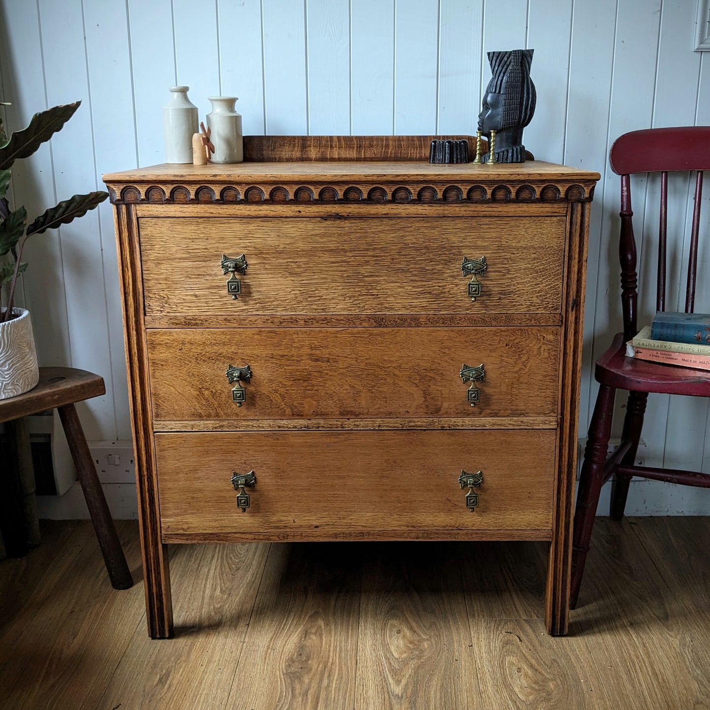 Small Vintage Oak Chest of Drawers