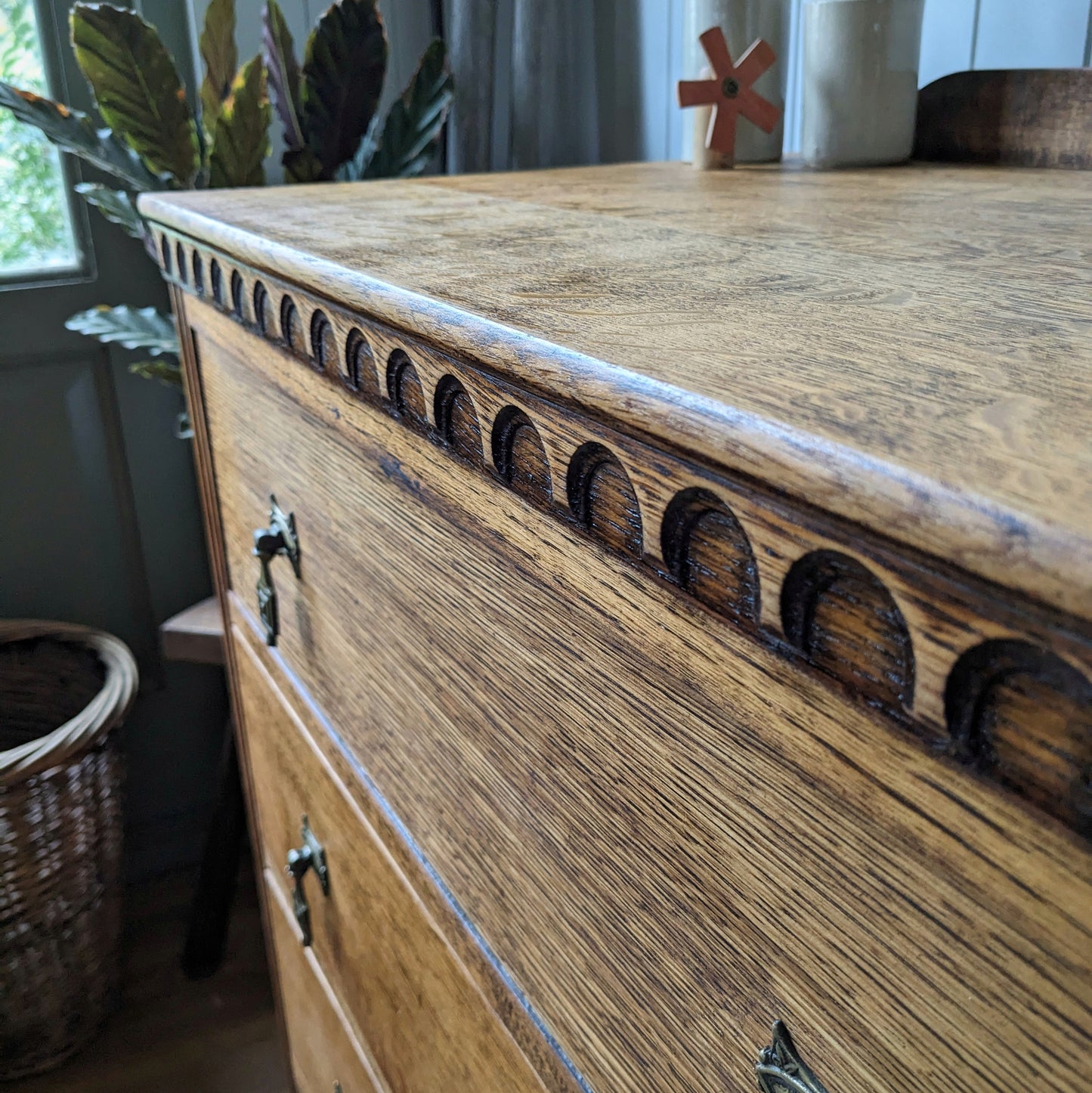Small Vintage Oak Chest of Drawers