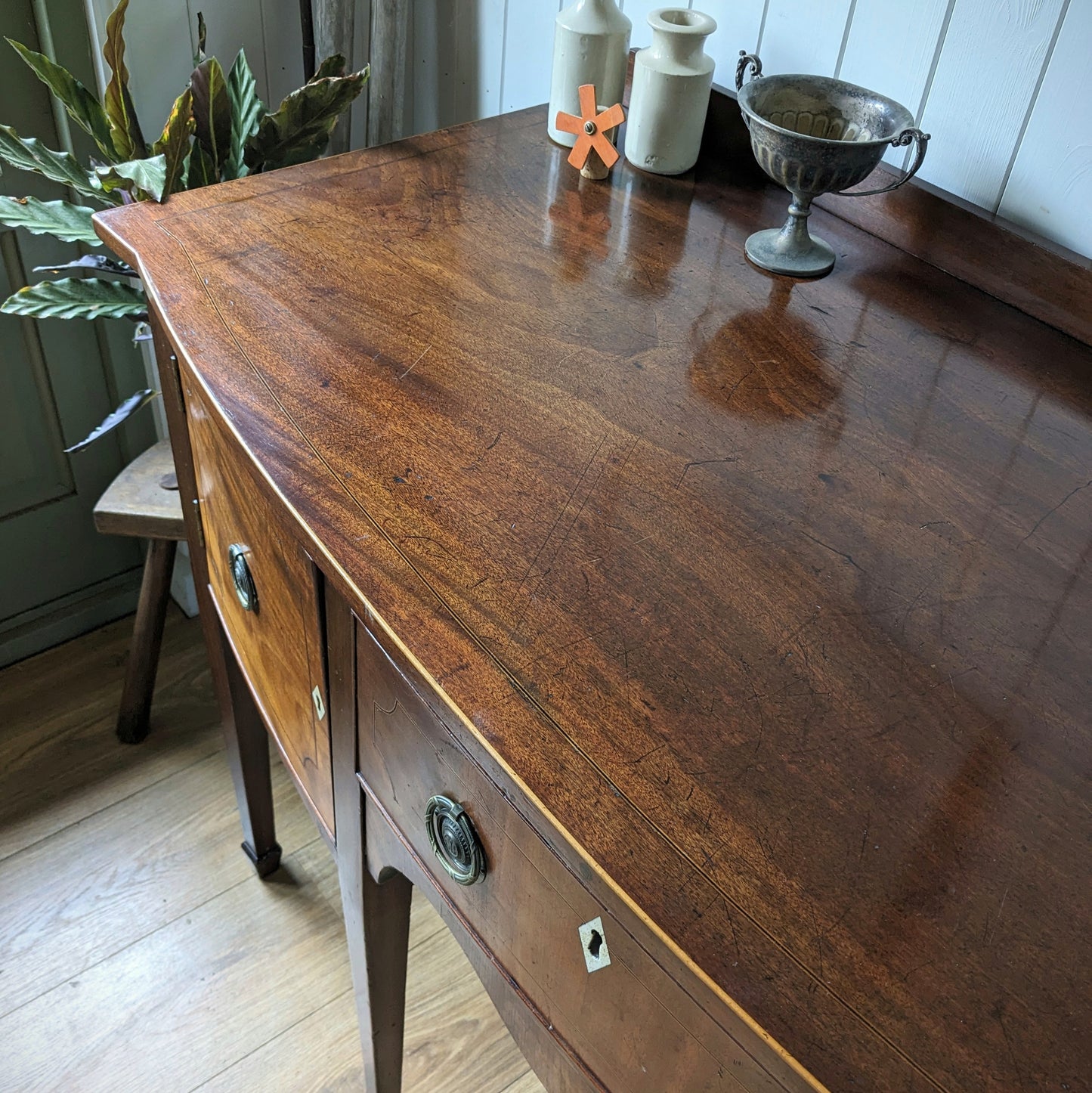 Antique Bow Front Sideboard
