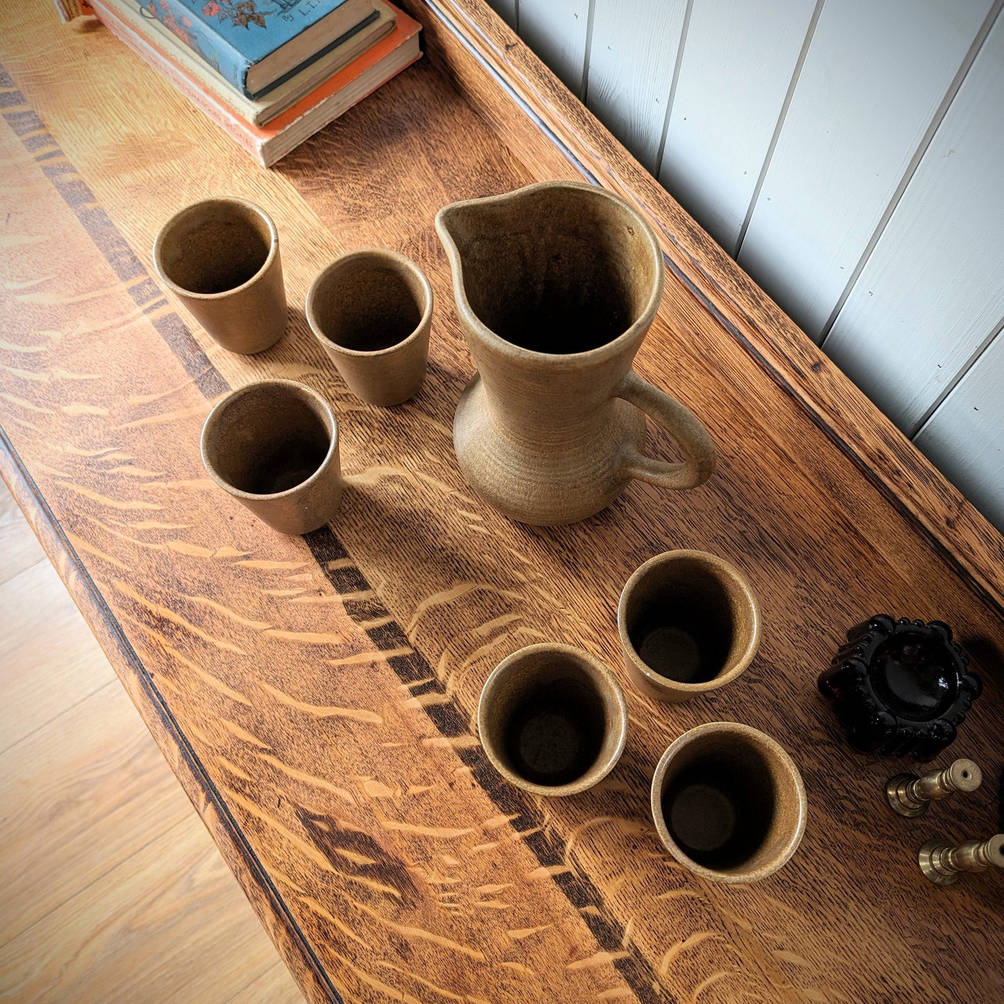 Vintage French Water Jug and Six Tumblers