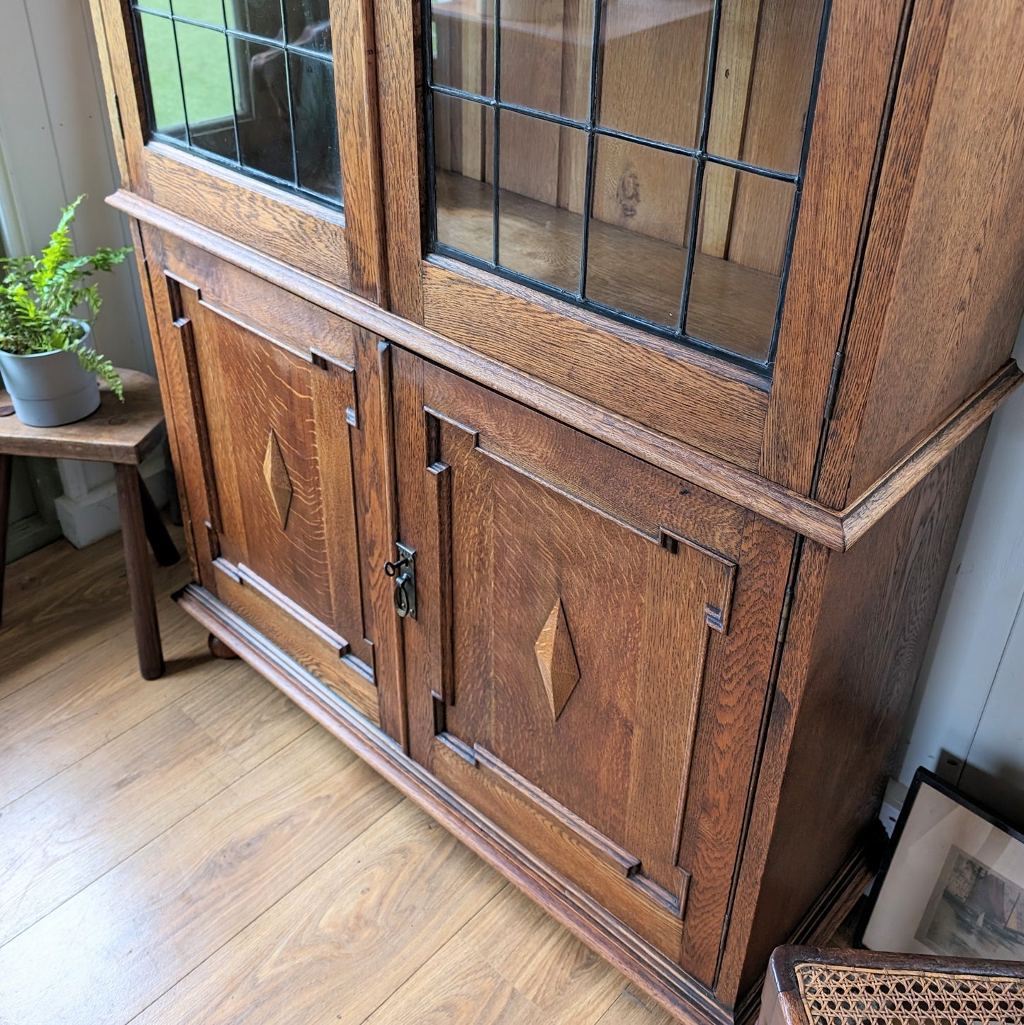Antique Glazed Oak Bookcase