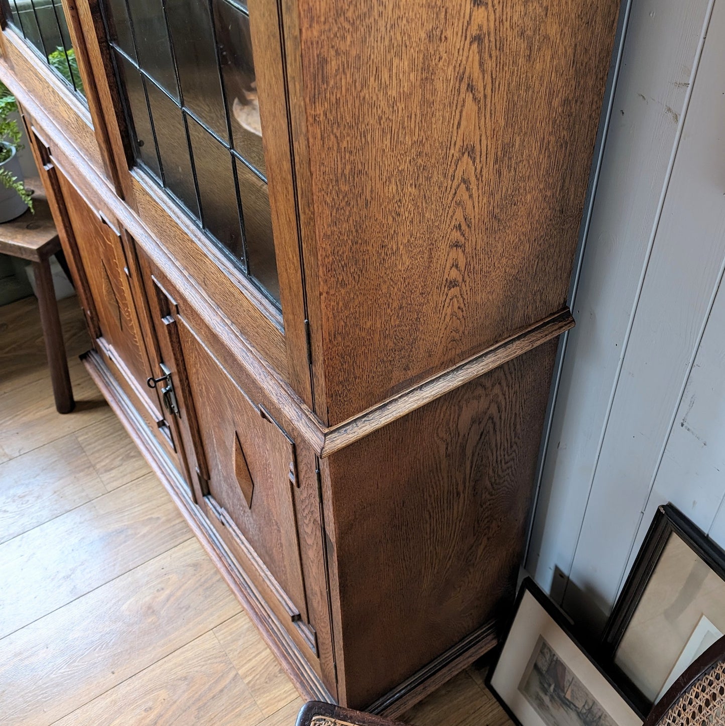 Antique Glazed Oak Bookcase