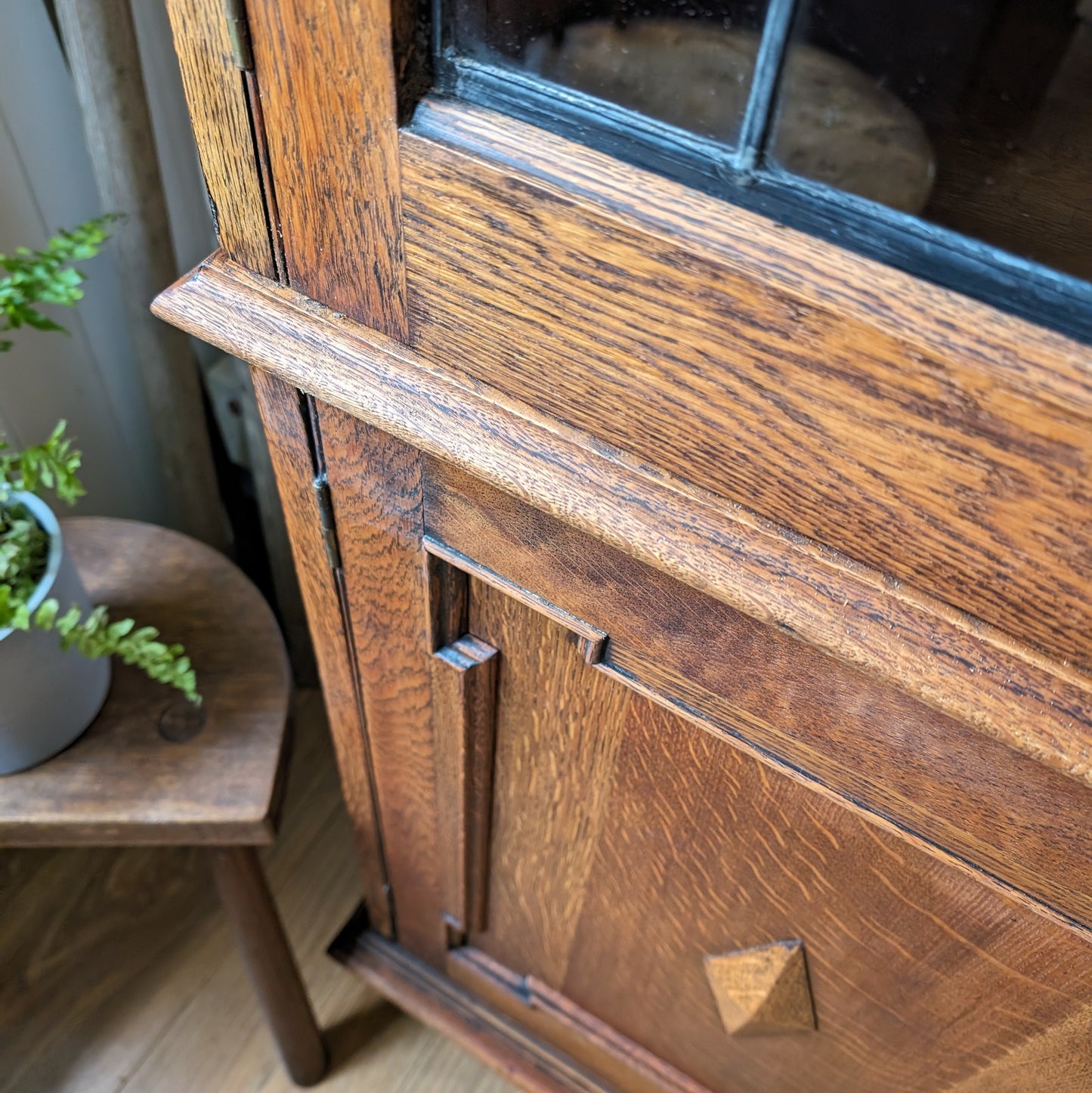 Antique Glazed Oak Bookcase