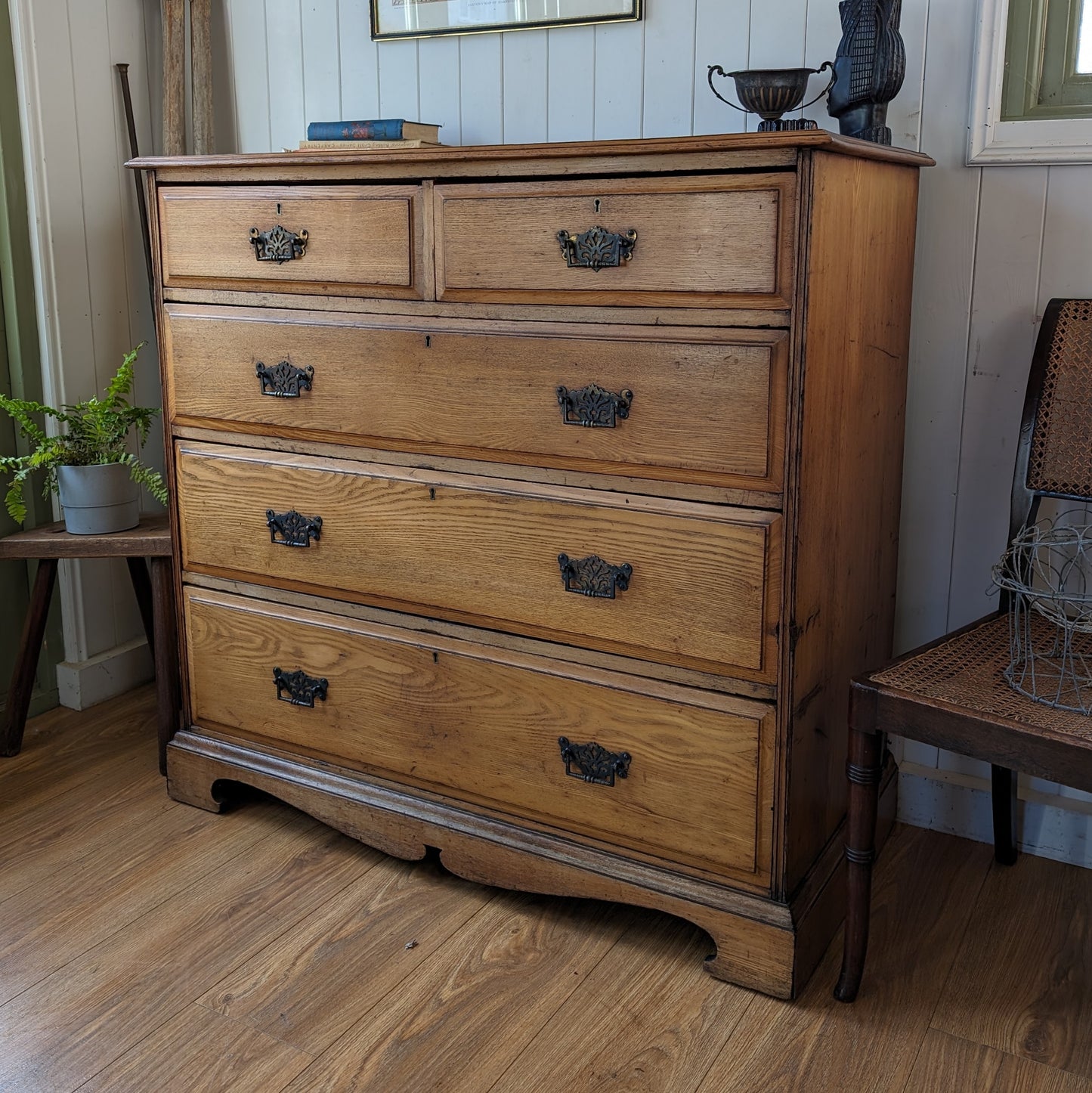Solid Ash Antique Chest of Drawers