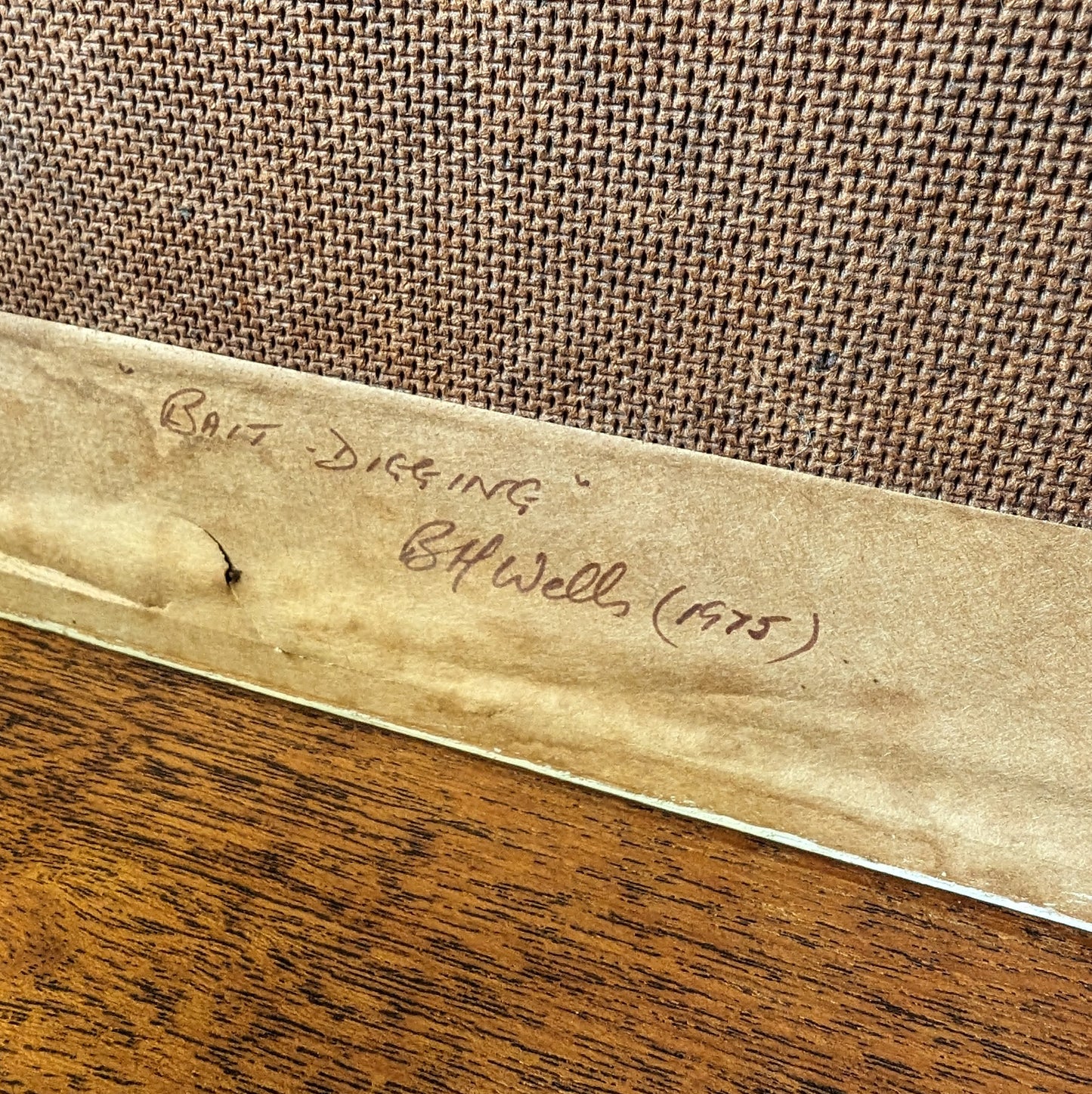 Mid Century Oil on Board "The Bait Digger"