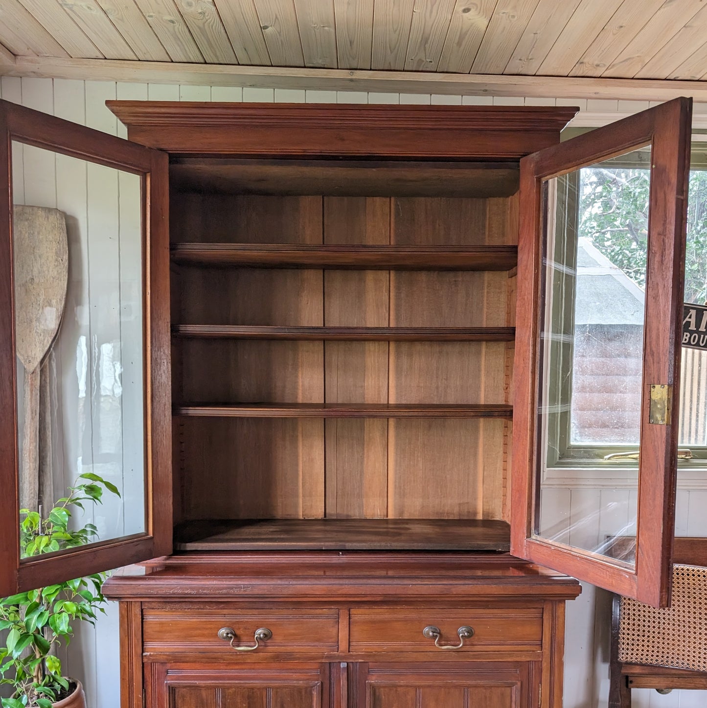 Antique Glazed Bookcase