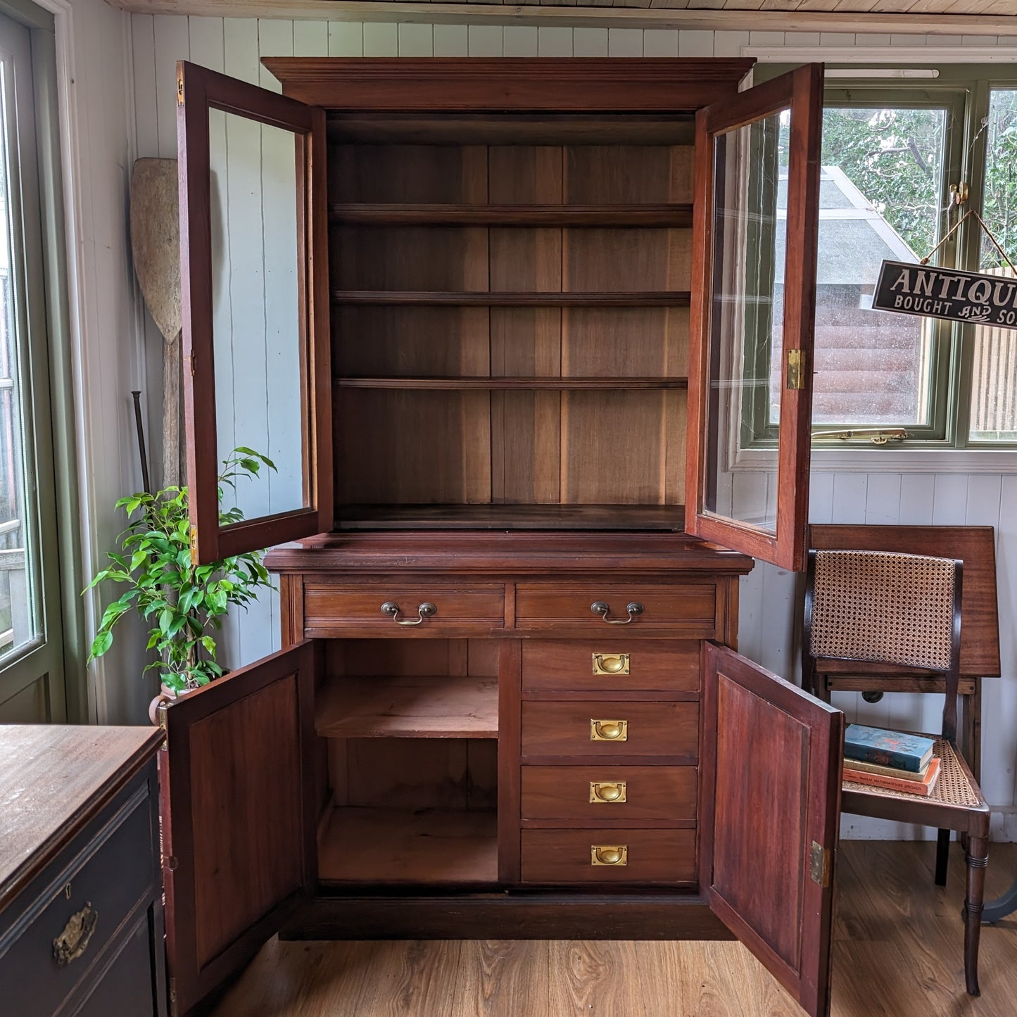 Antique Glazed Bookcase