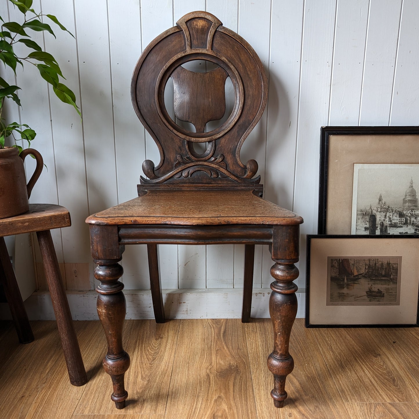 Antique Shield Back Hall Chair
