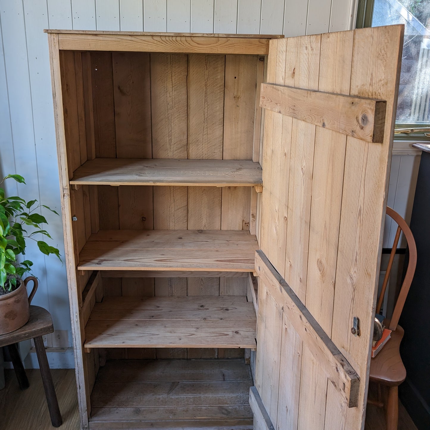 Tall Victorian Pine Cupboard