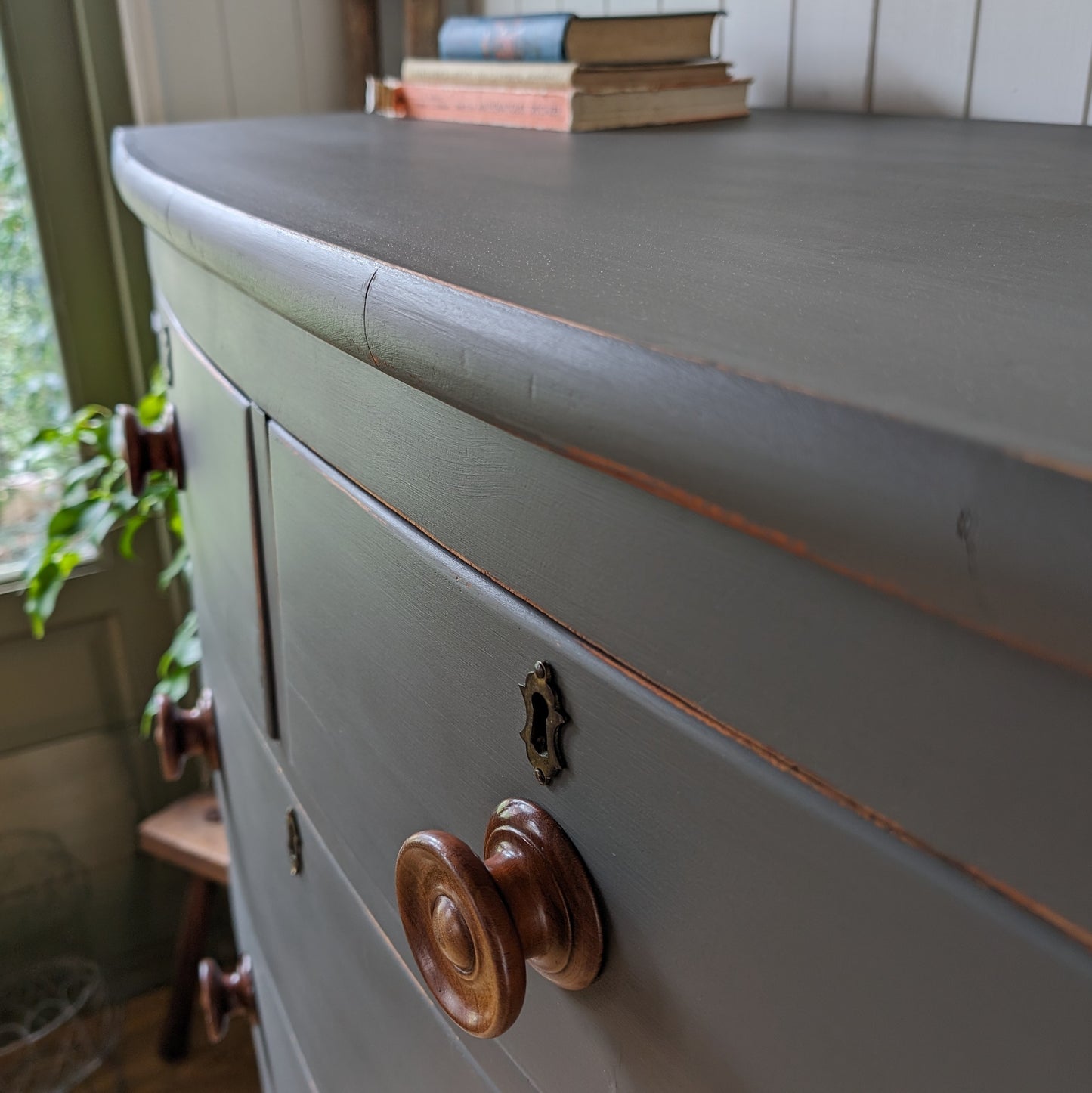 Painted Victorian Bow Front Chest of Drawers