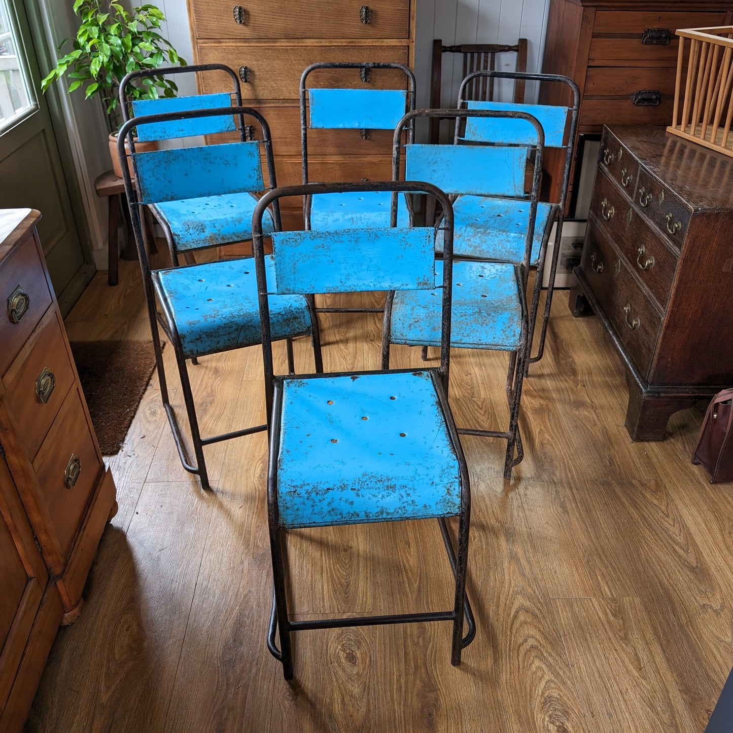 Vintage Industrial Stacking Chairs