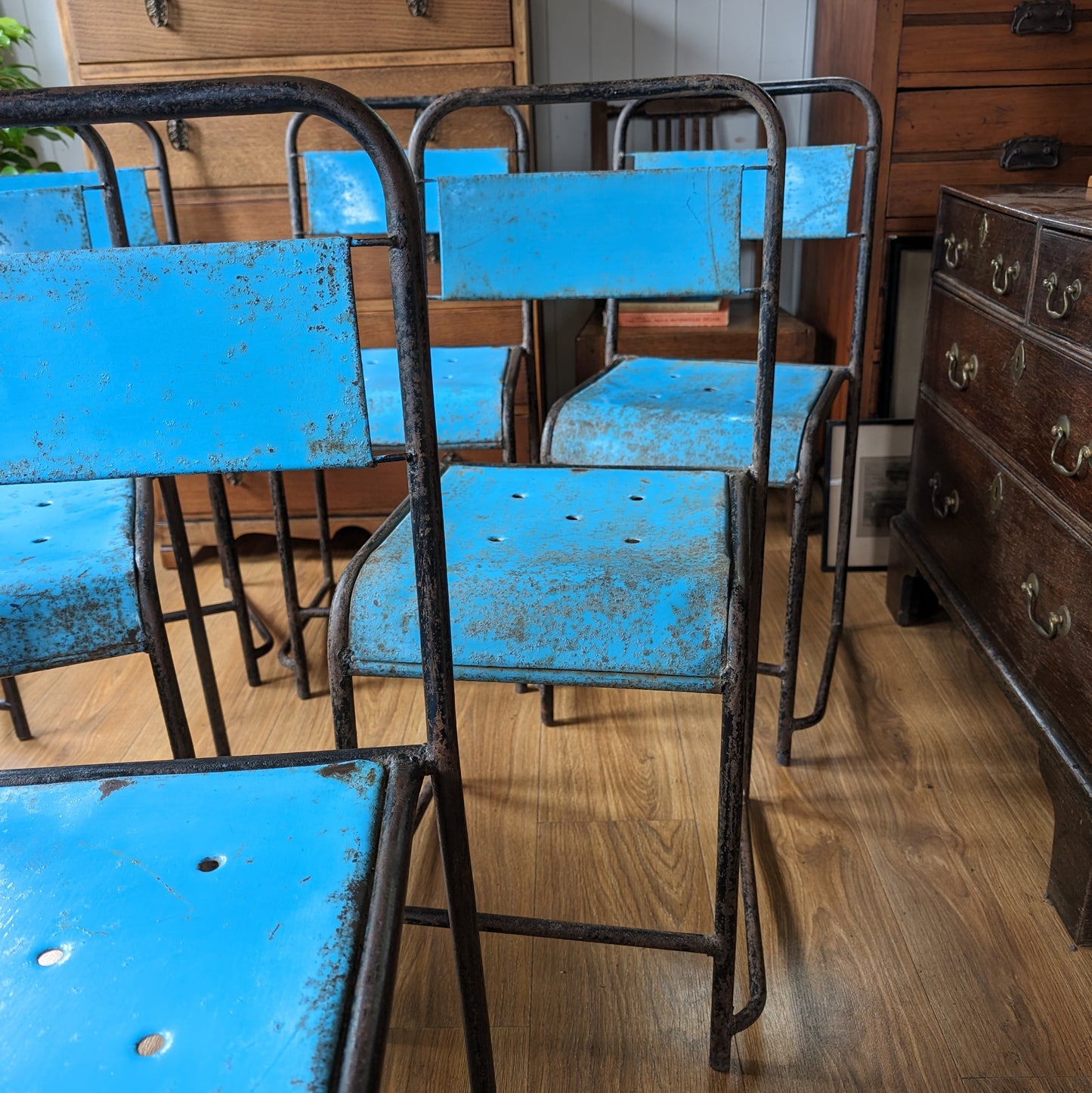 Vintage Industrial Stacking Chairs