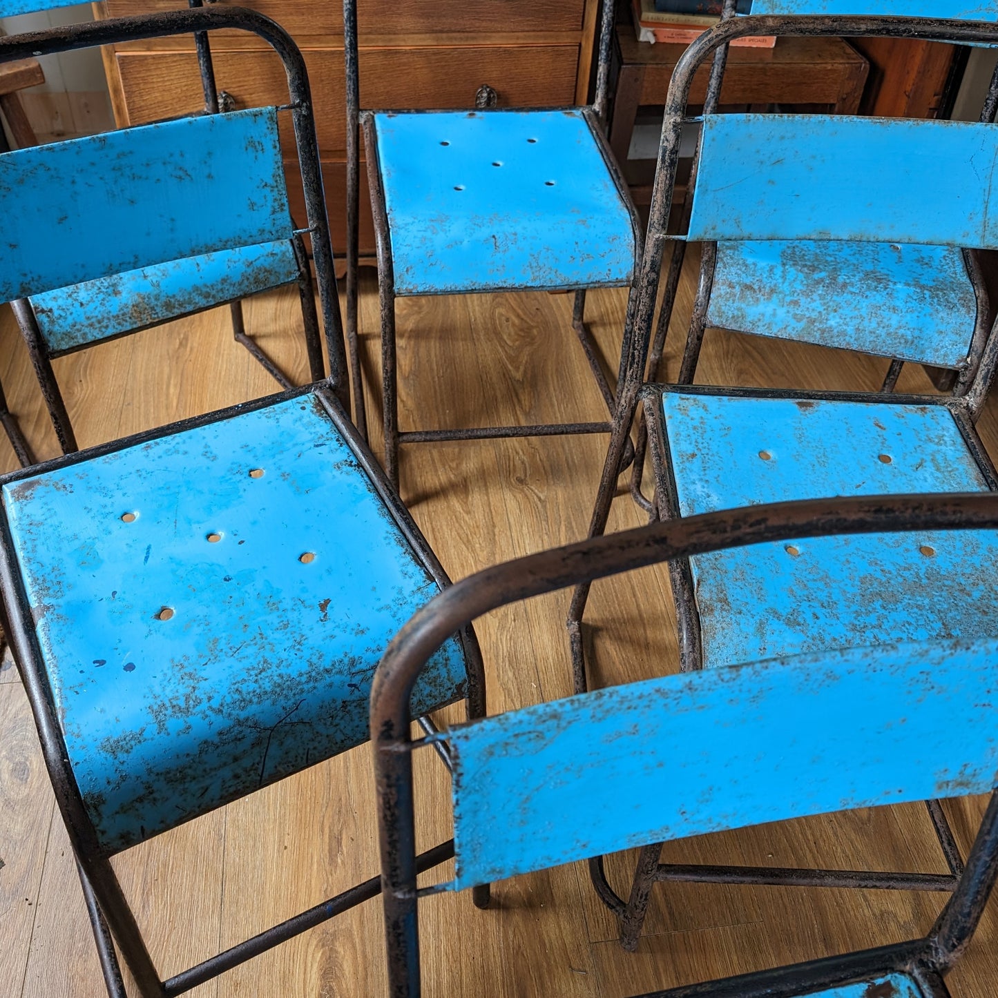 Vintage Industrial Stacking Chairs