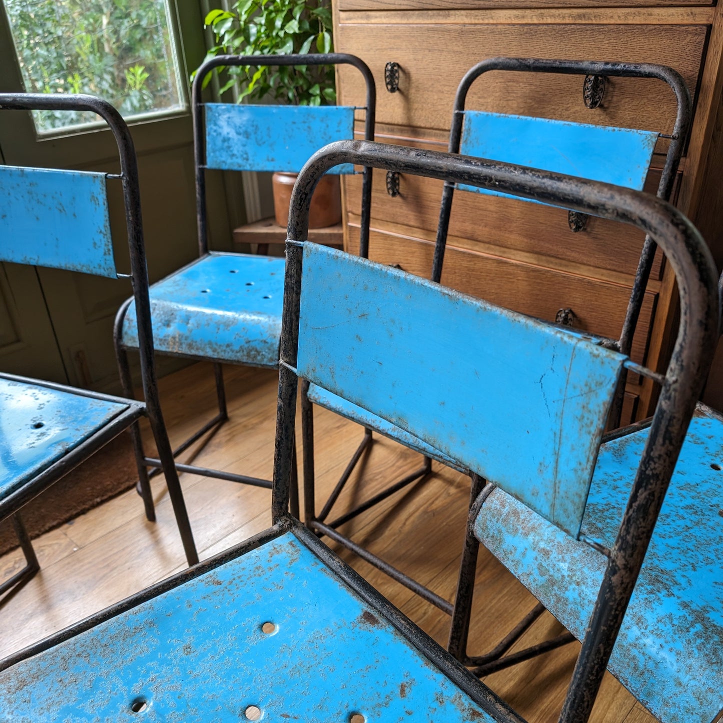 Vintage Industrial Stacking Chairs