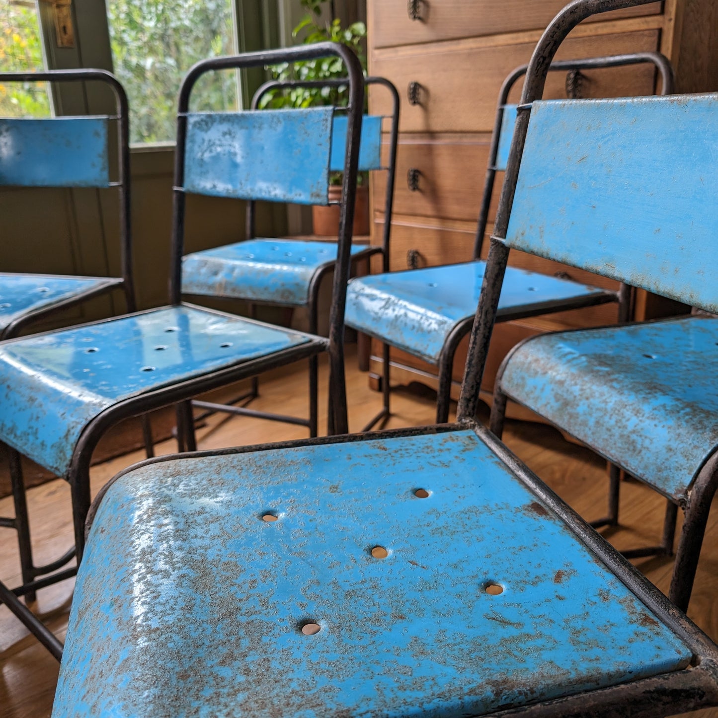 Vintage Industrial Stacking Chairs