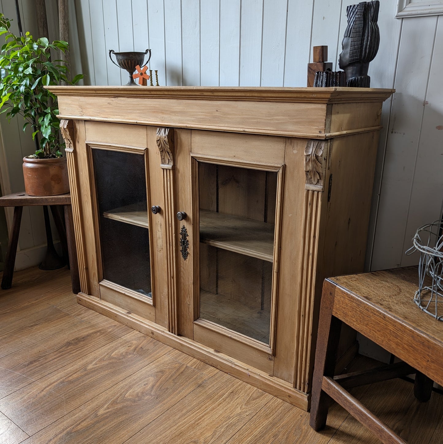 Rustic French Antique Glazed Cupboard