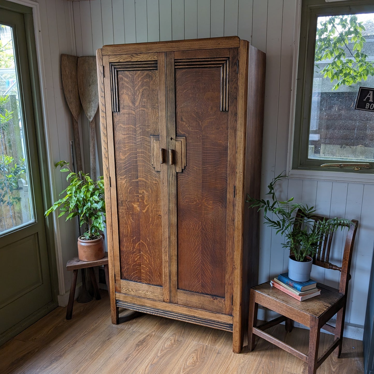 1930s Art Deco Oak Wardrobe