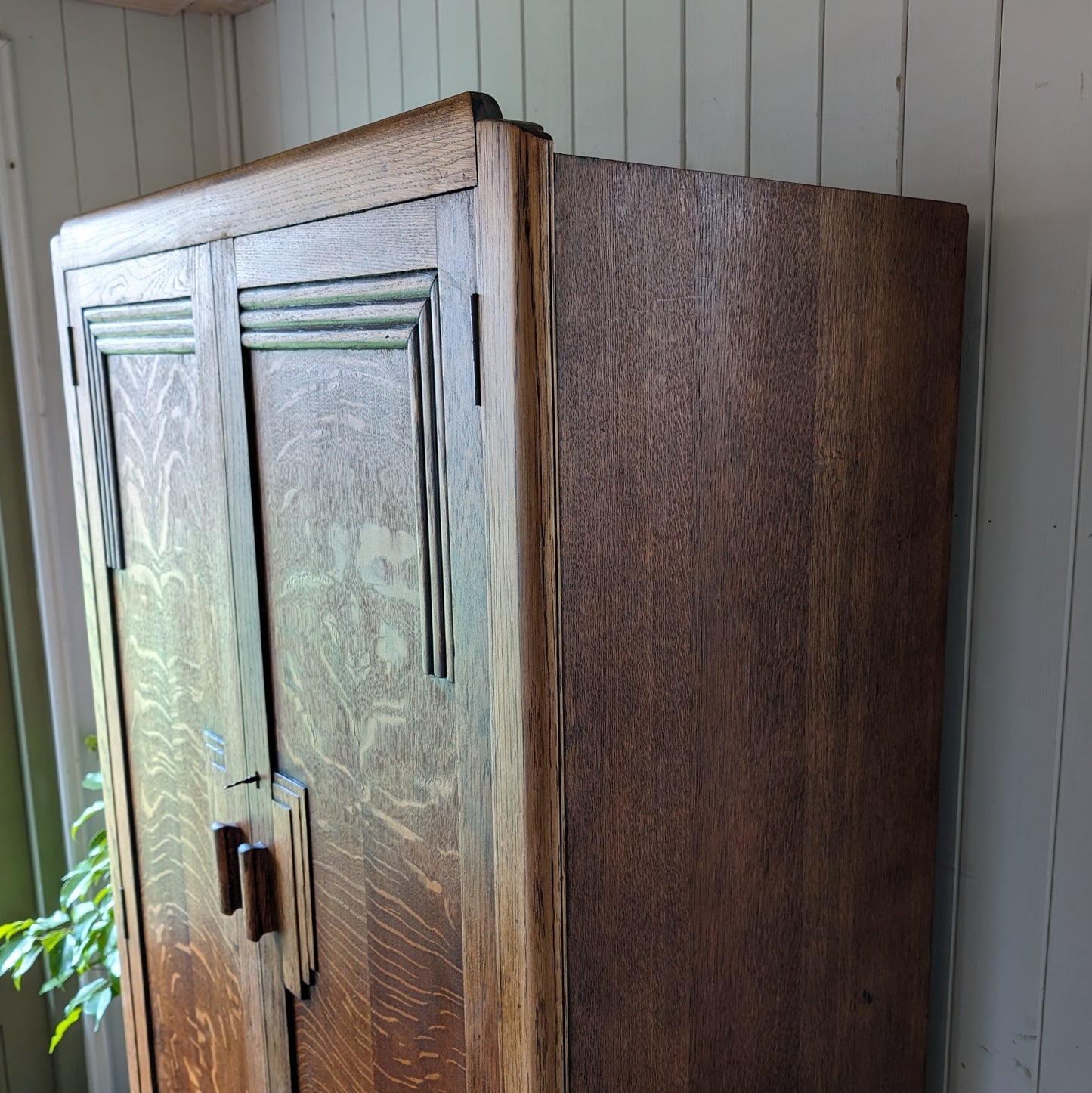1930s Art Deco Oak Wardrobe