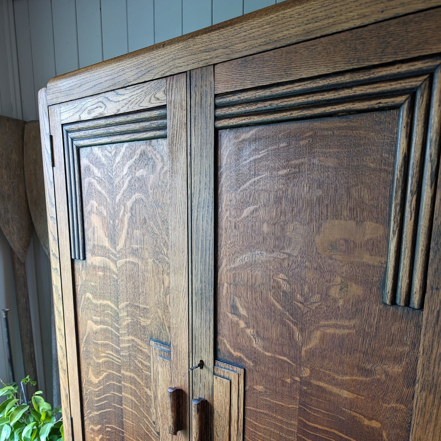 1930s Art Deco Oak Wardrobe