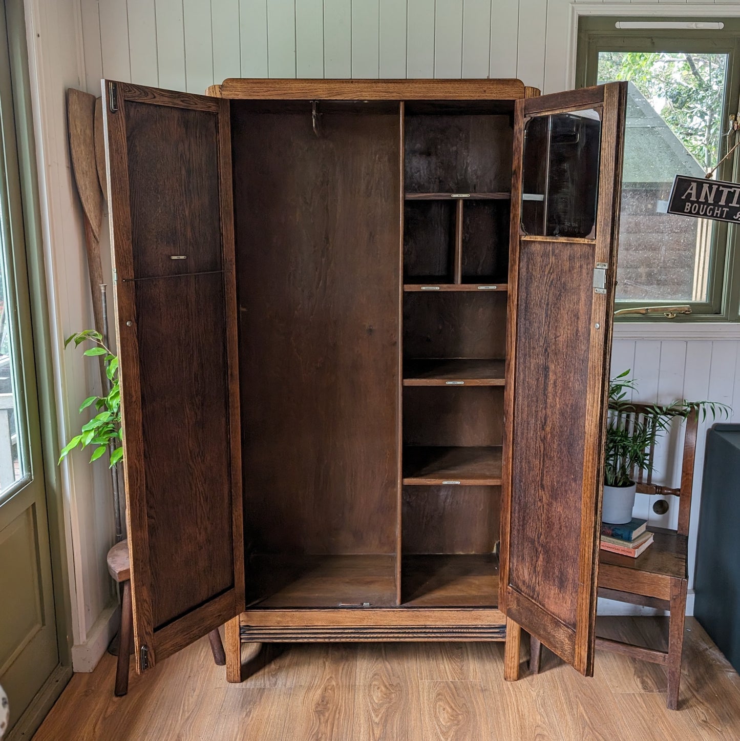 1930s Art Deco Oak Wardrobe