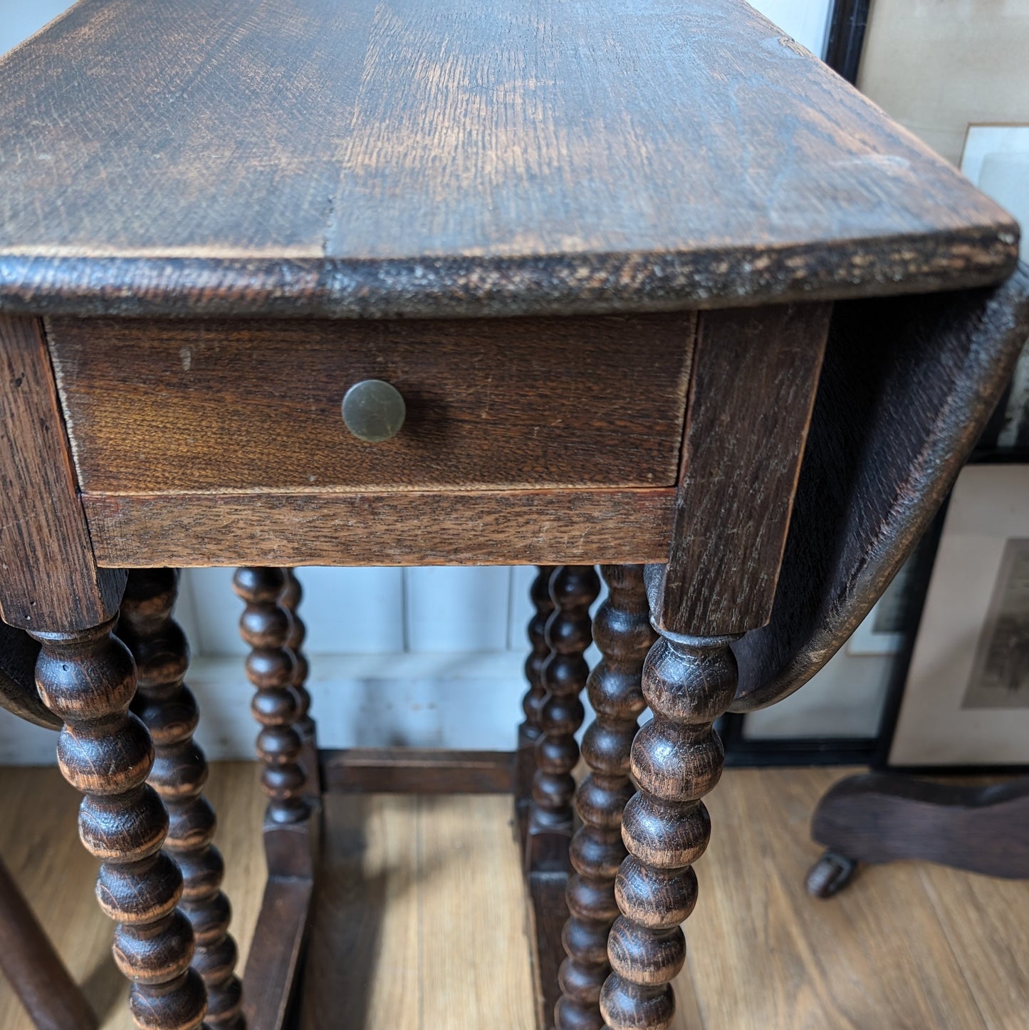 Antique Bobbin Leg Side Table