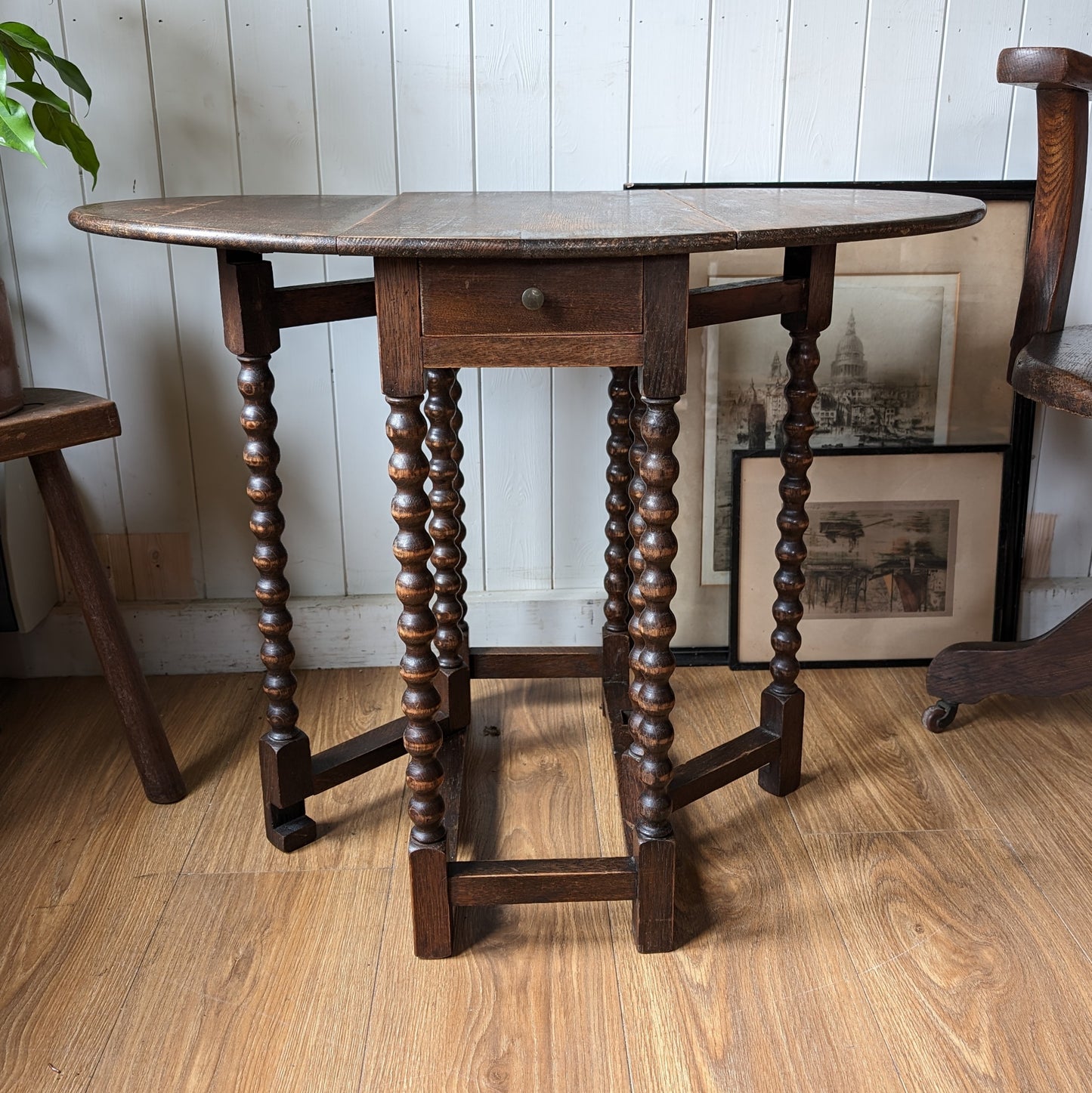 Antique Bobbin Leg Side Table