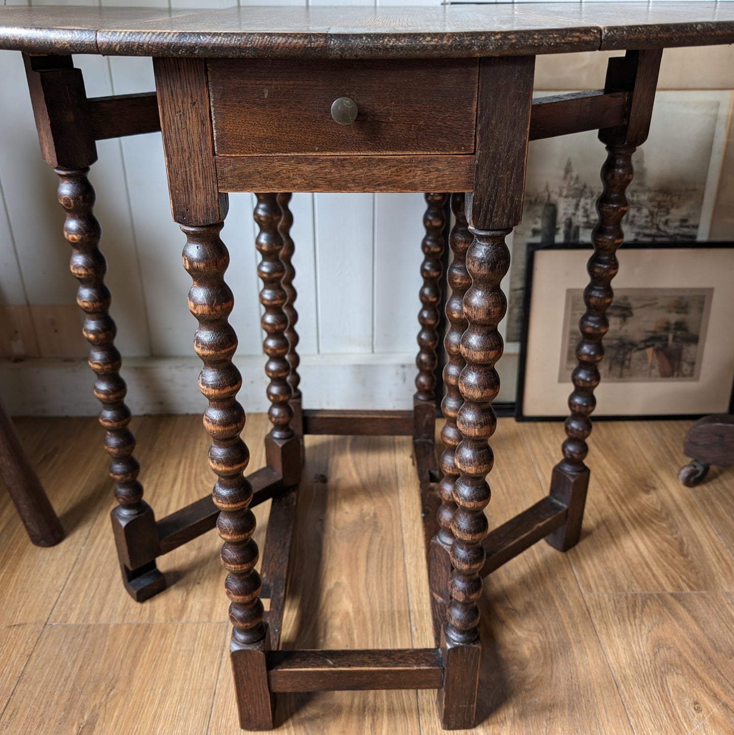 Antique Bobbin Leg Side Table