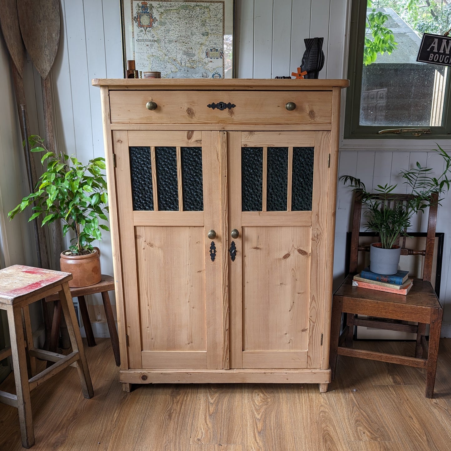 Antique Continental Pine Cupboard