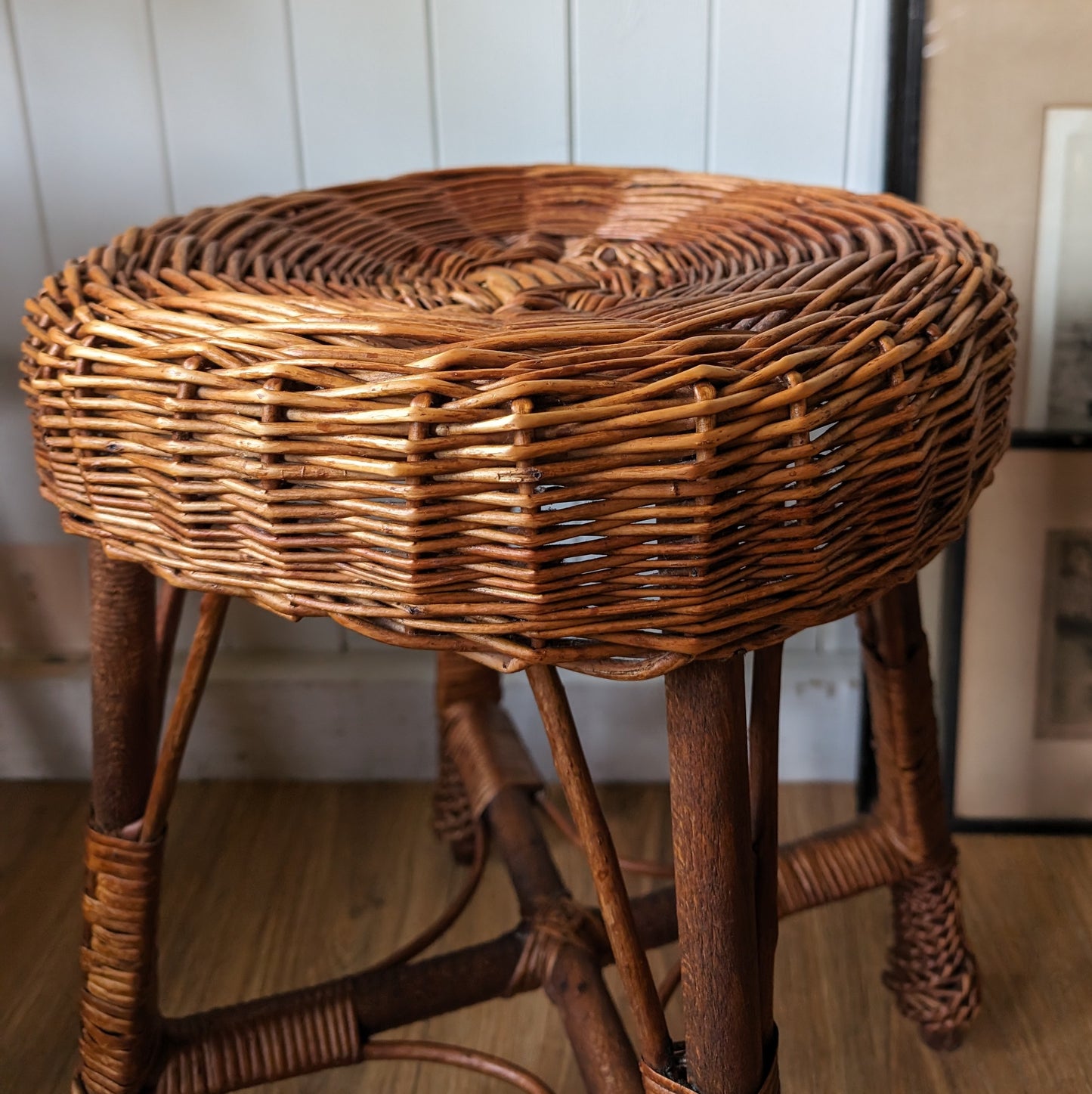 Vintage Bamboo Stool